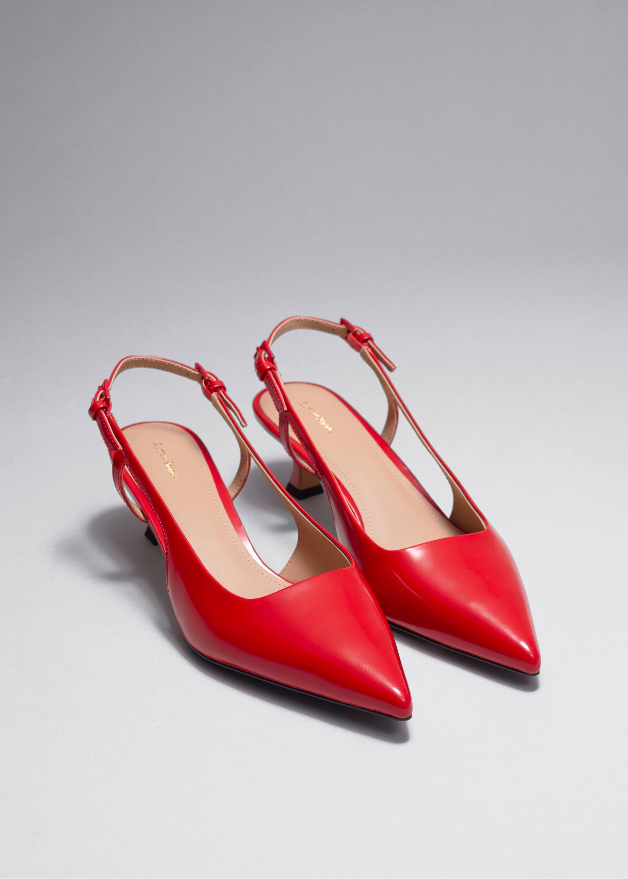Ingrandisci l'immagine: Slingback Leather Pumps - Red - DONNA | H&M CH 2