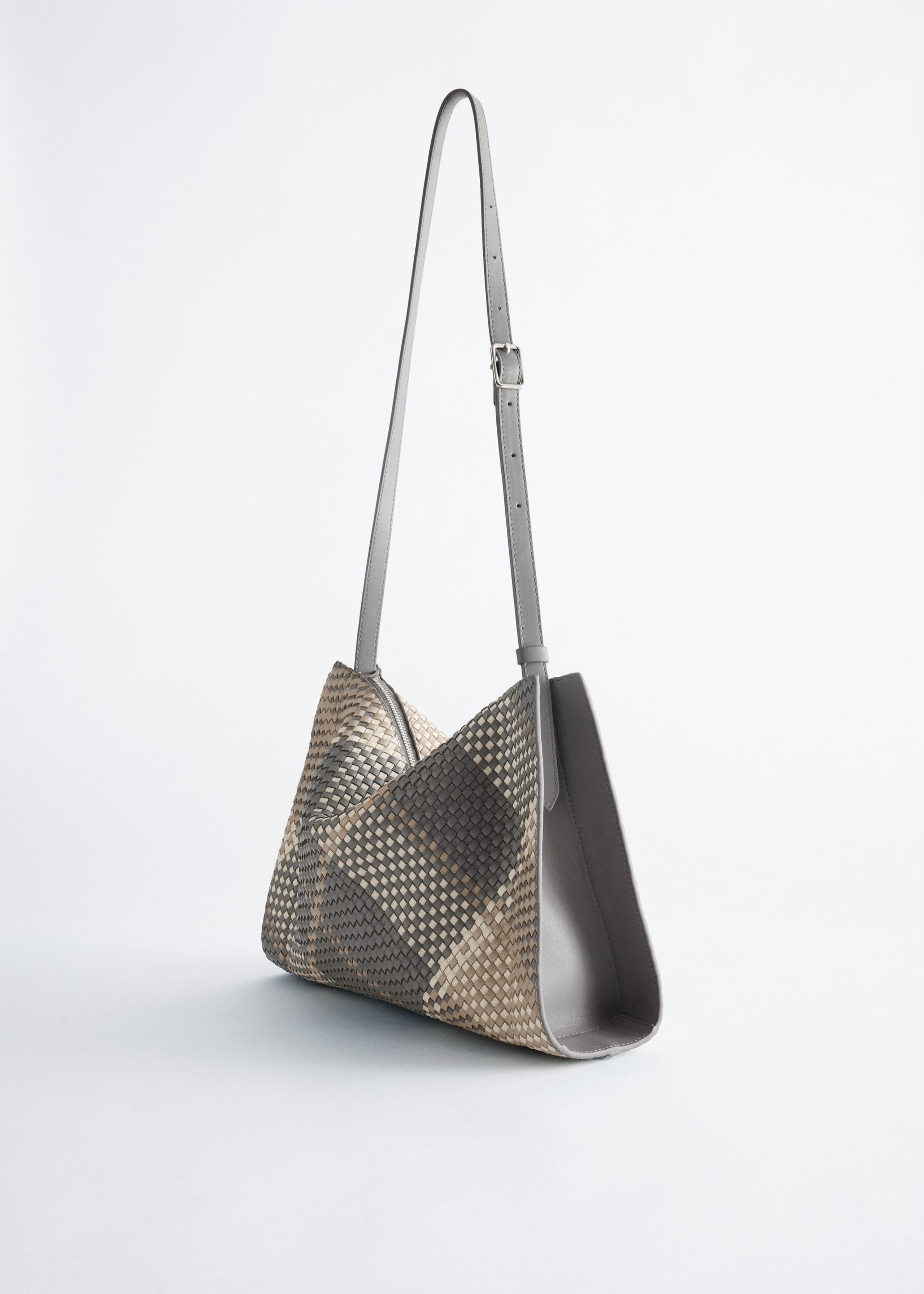 Braided Leather Crossbody Bag - Brown - Still Life