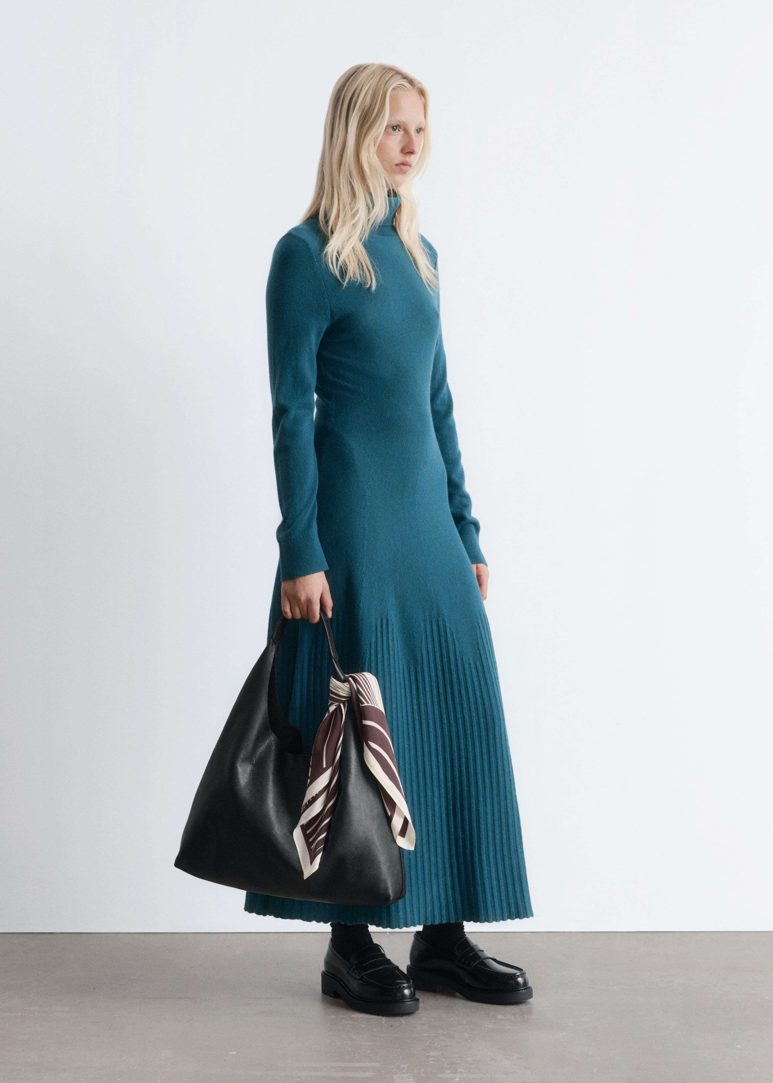 Image of Merino-Wool Turtleneck Maxi Dress