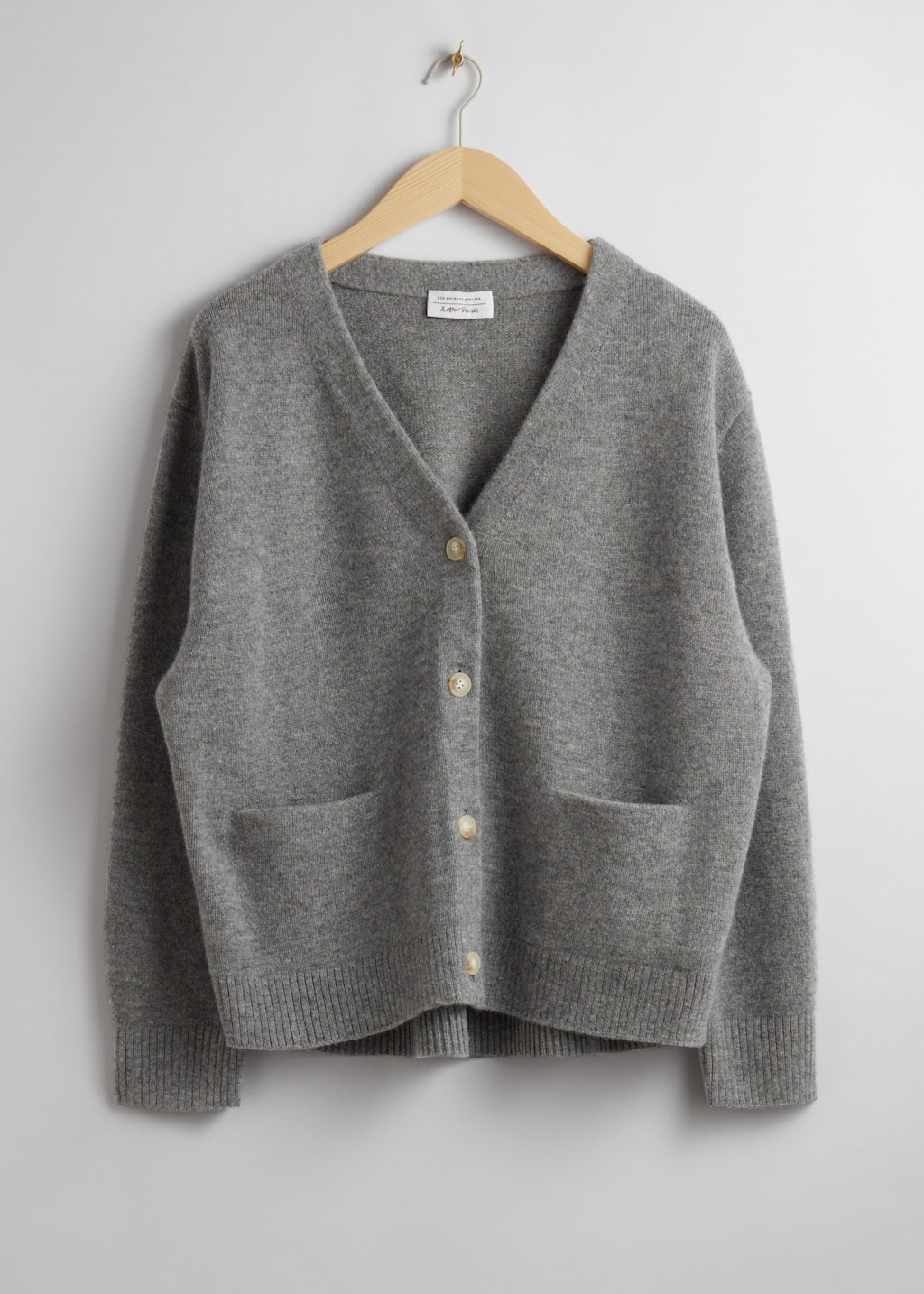 Oversized Wool Cardigan - Grey Melange - Still Life