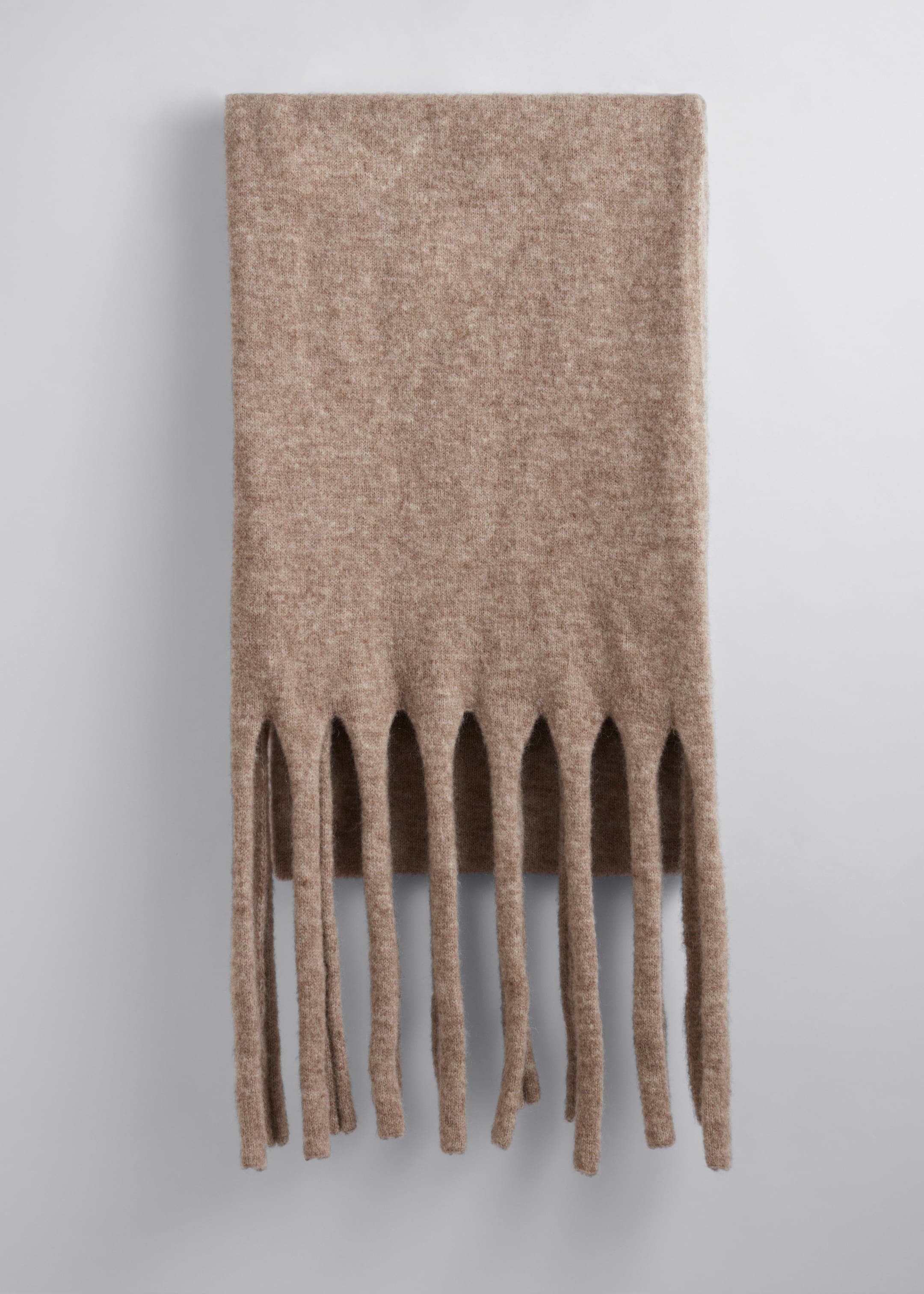 Se større billede: Oversized halstørklæde i uldblend - Beige - DAME | H&M DK 1