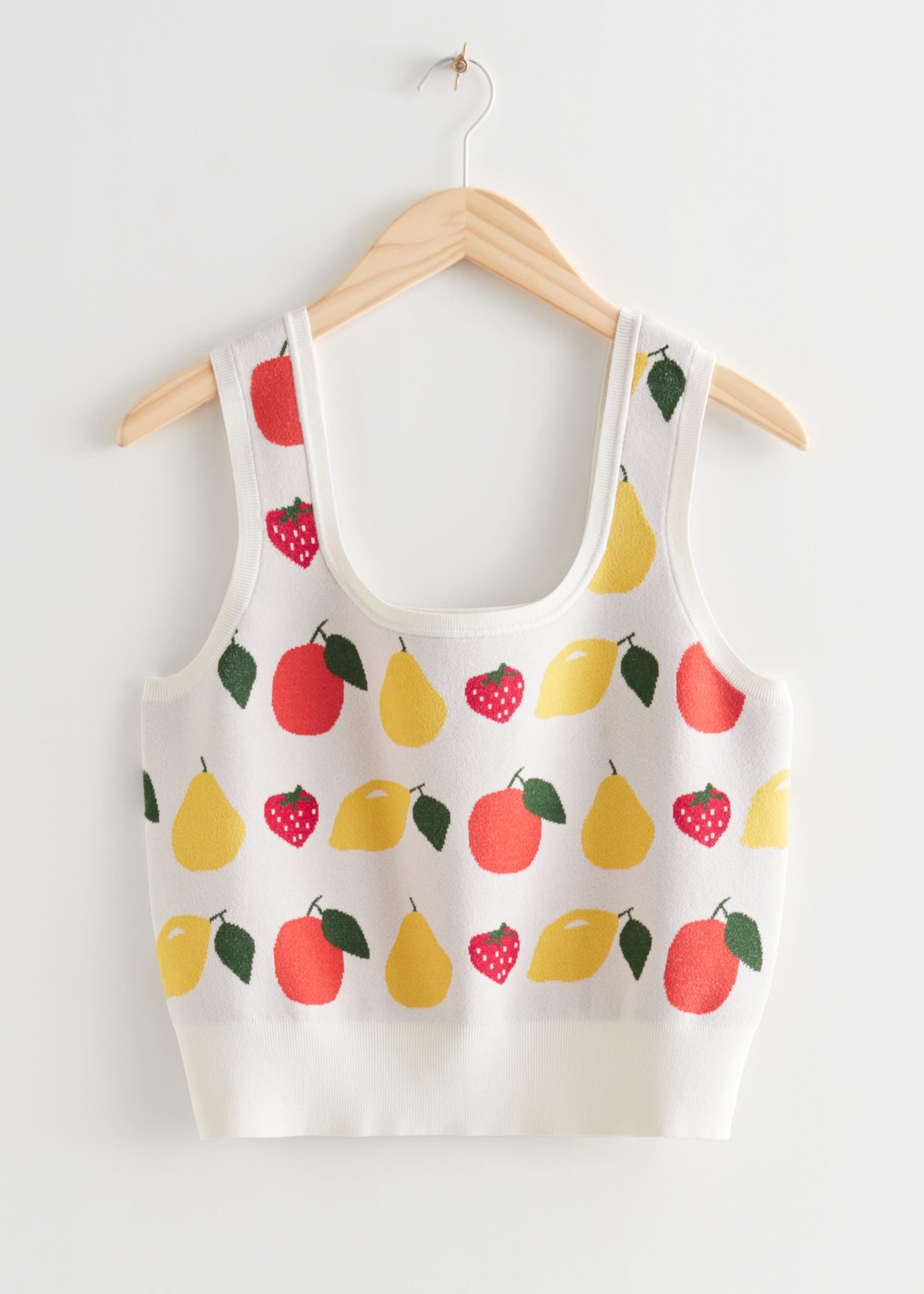 Jacquard Knit Fruit Top - Fruit Motif - Still Life
