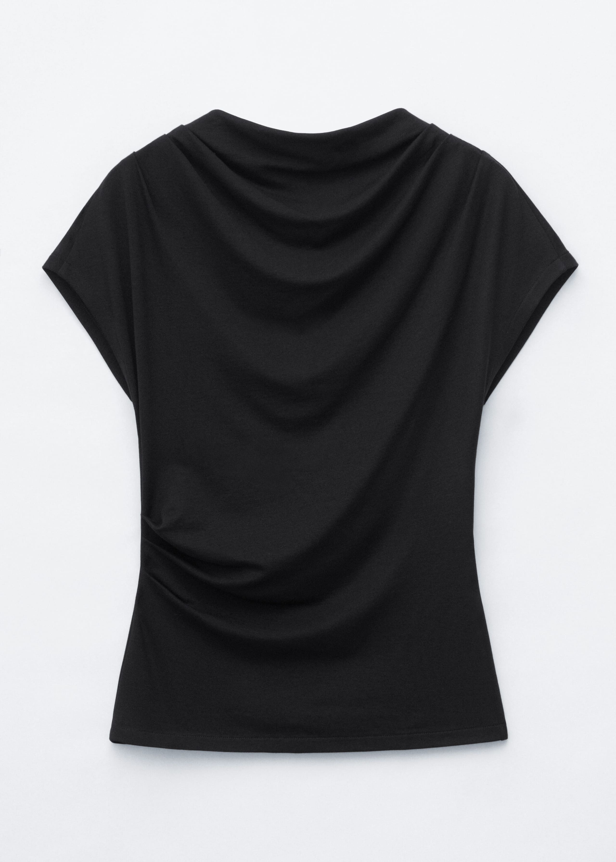 Draped Cowl-Neck Top - Black - Still Life