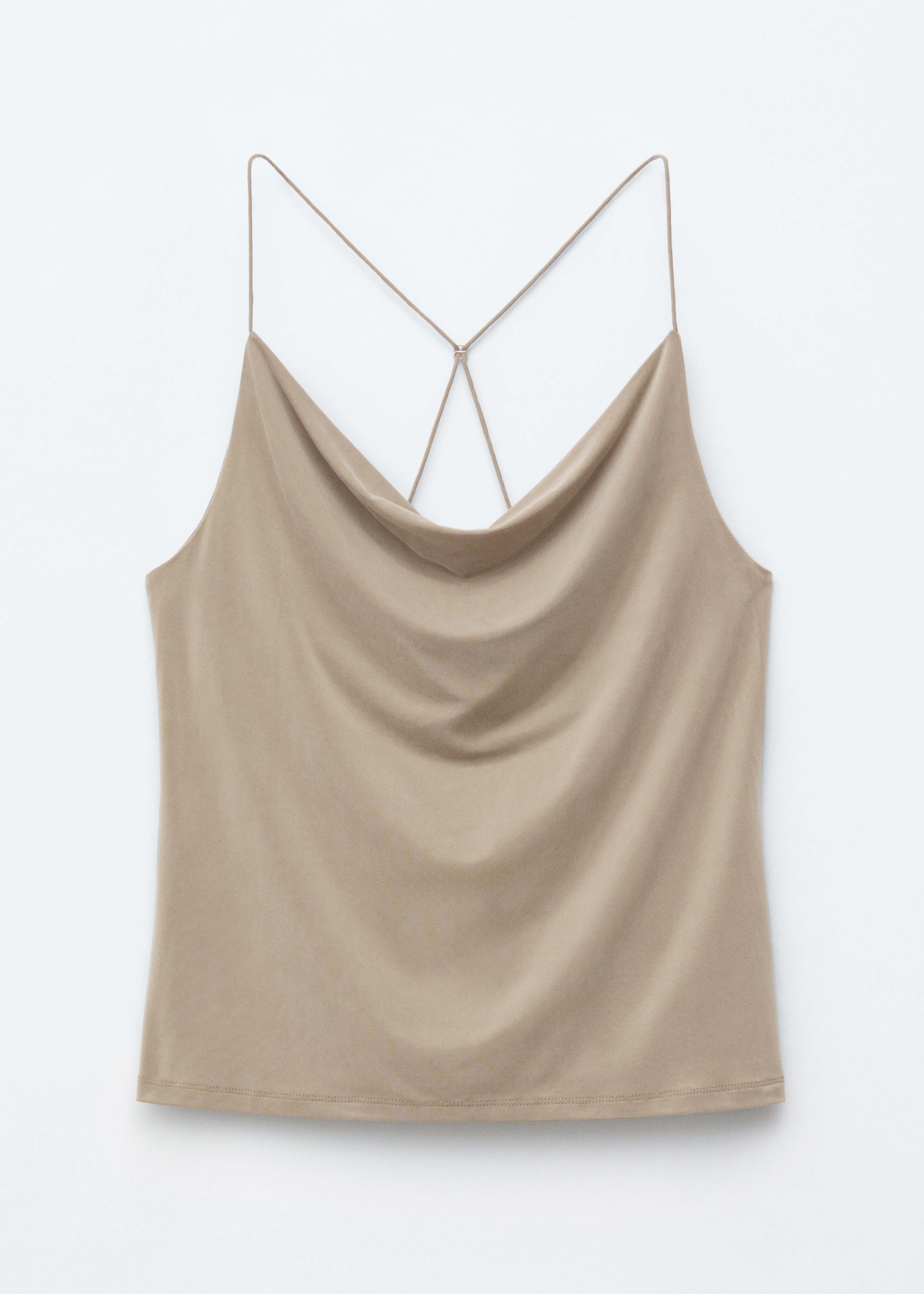 Camisola con cuello tipo chal - Beige