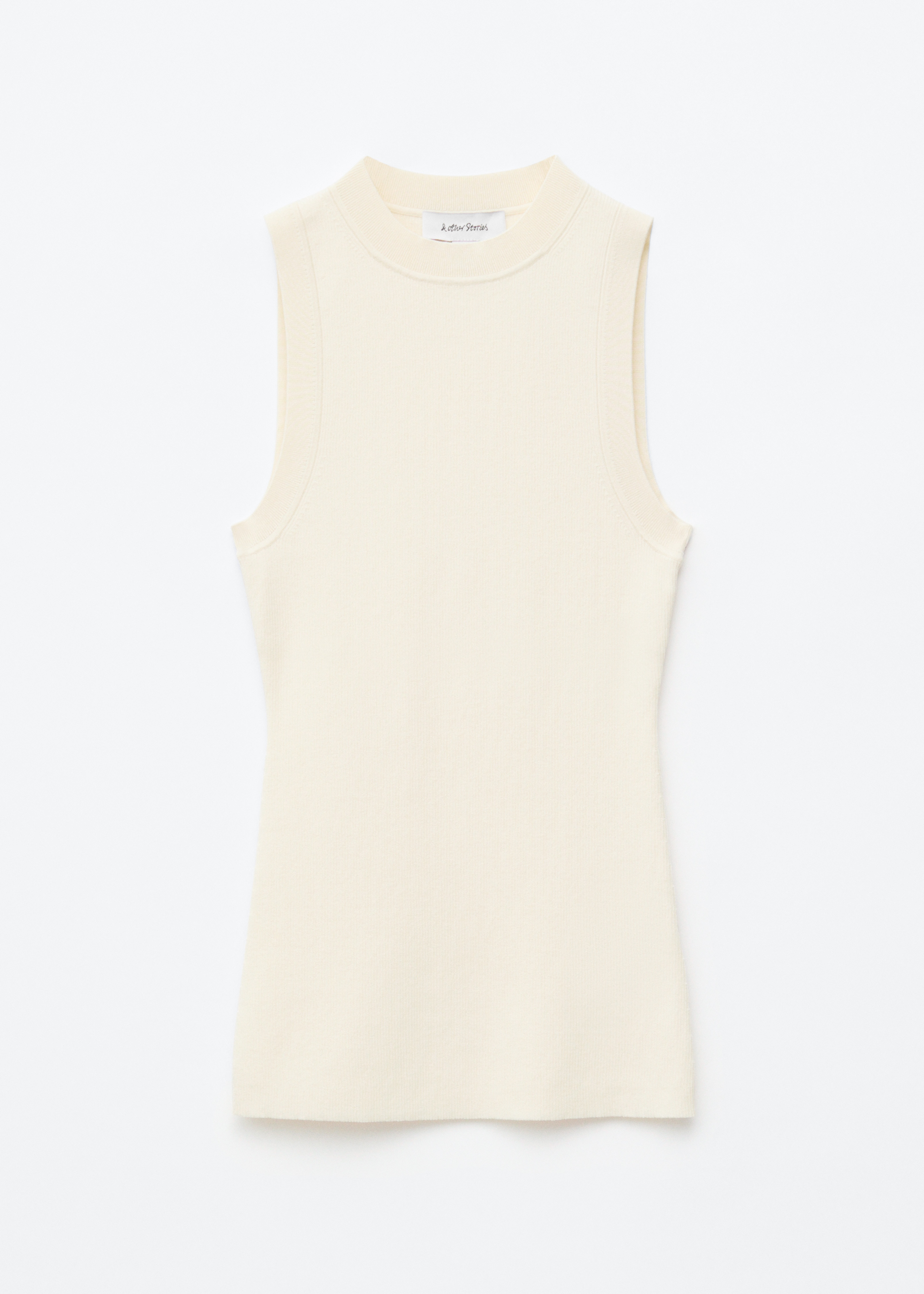Camiseta de tirantes de canalé - Blanco roto