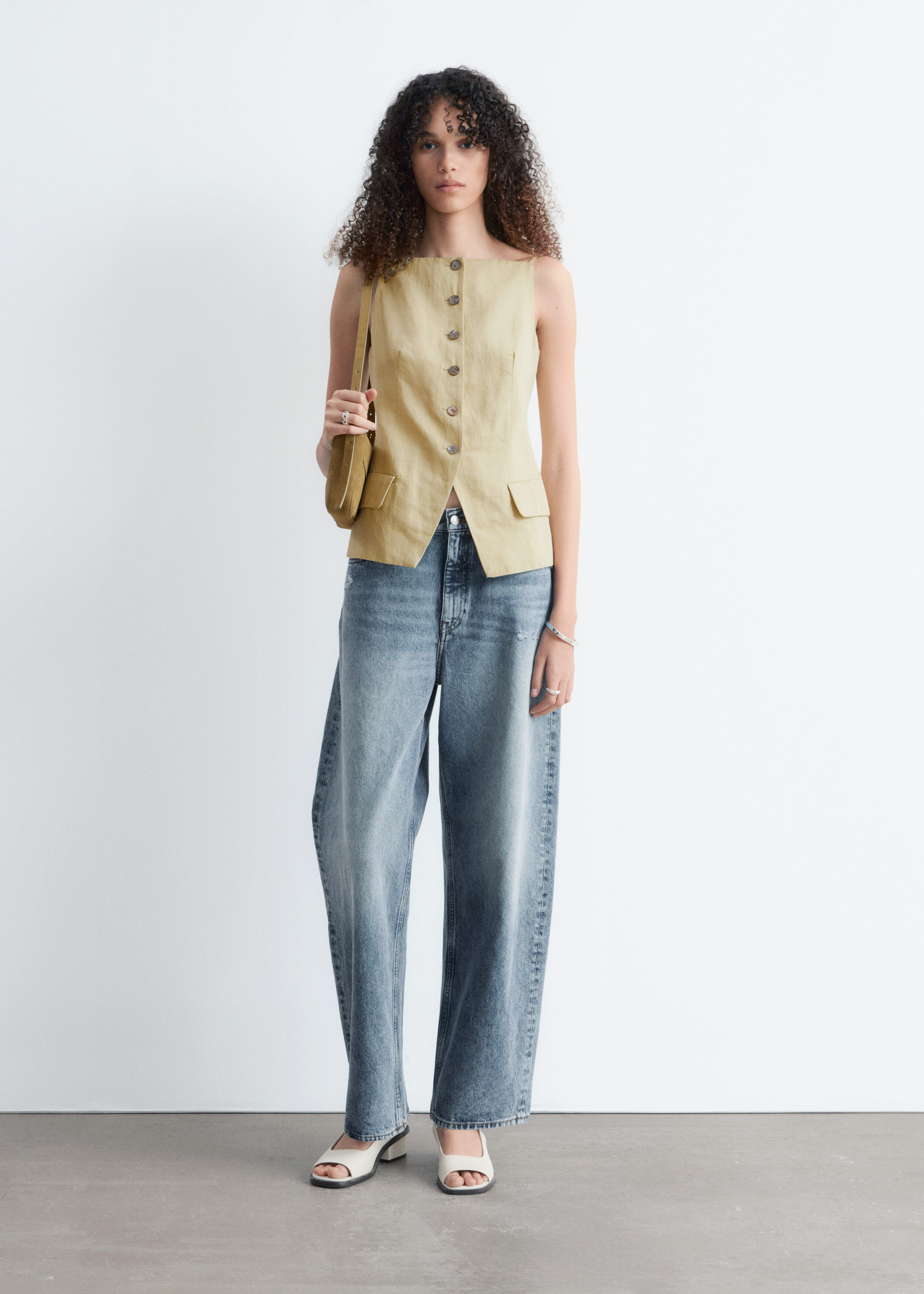 Tailored Vest Top - Yellow - Tops - & Other Stories US