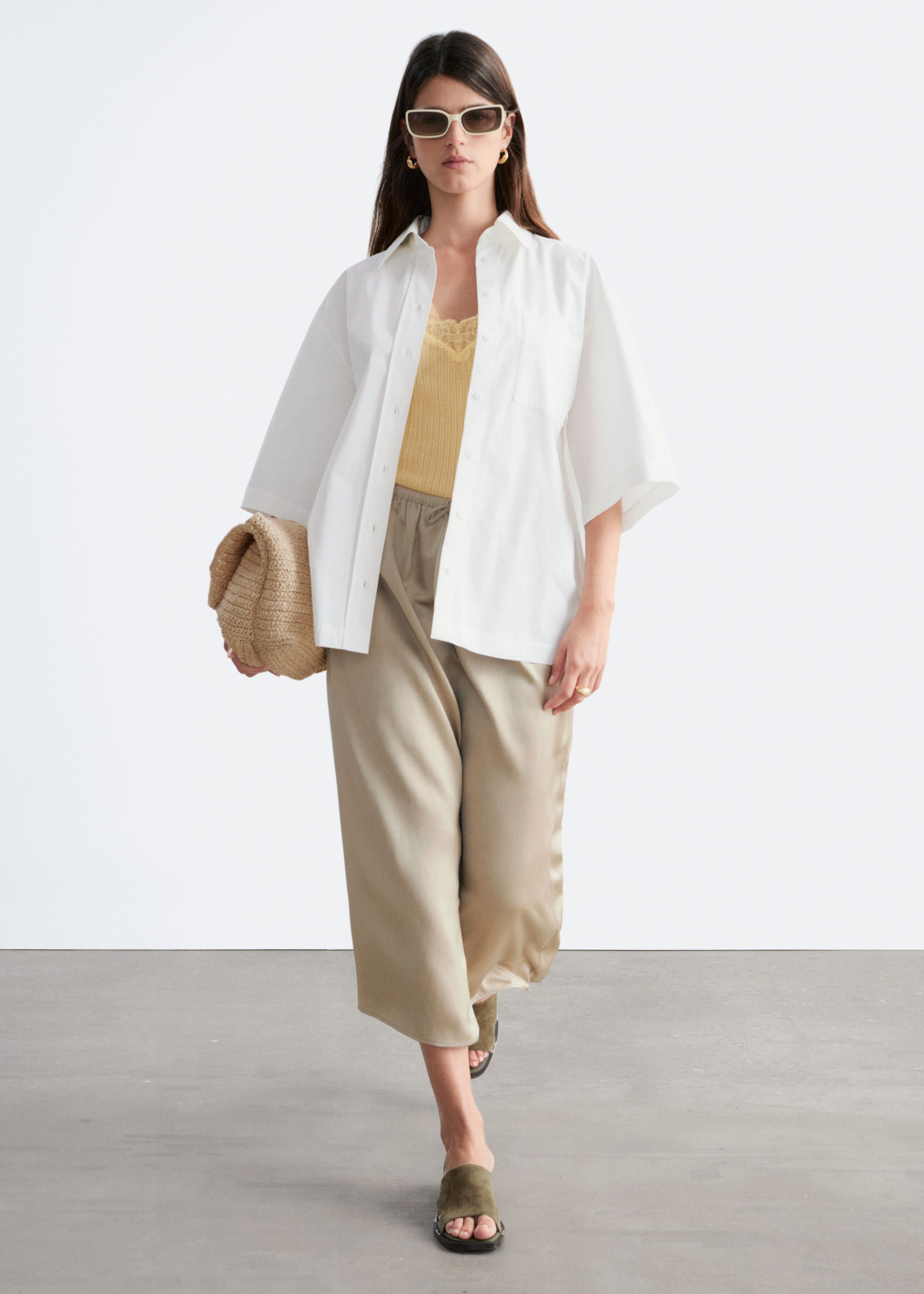 Image of Drawstring Midi Skirt