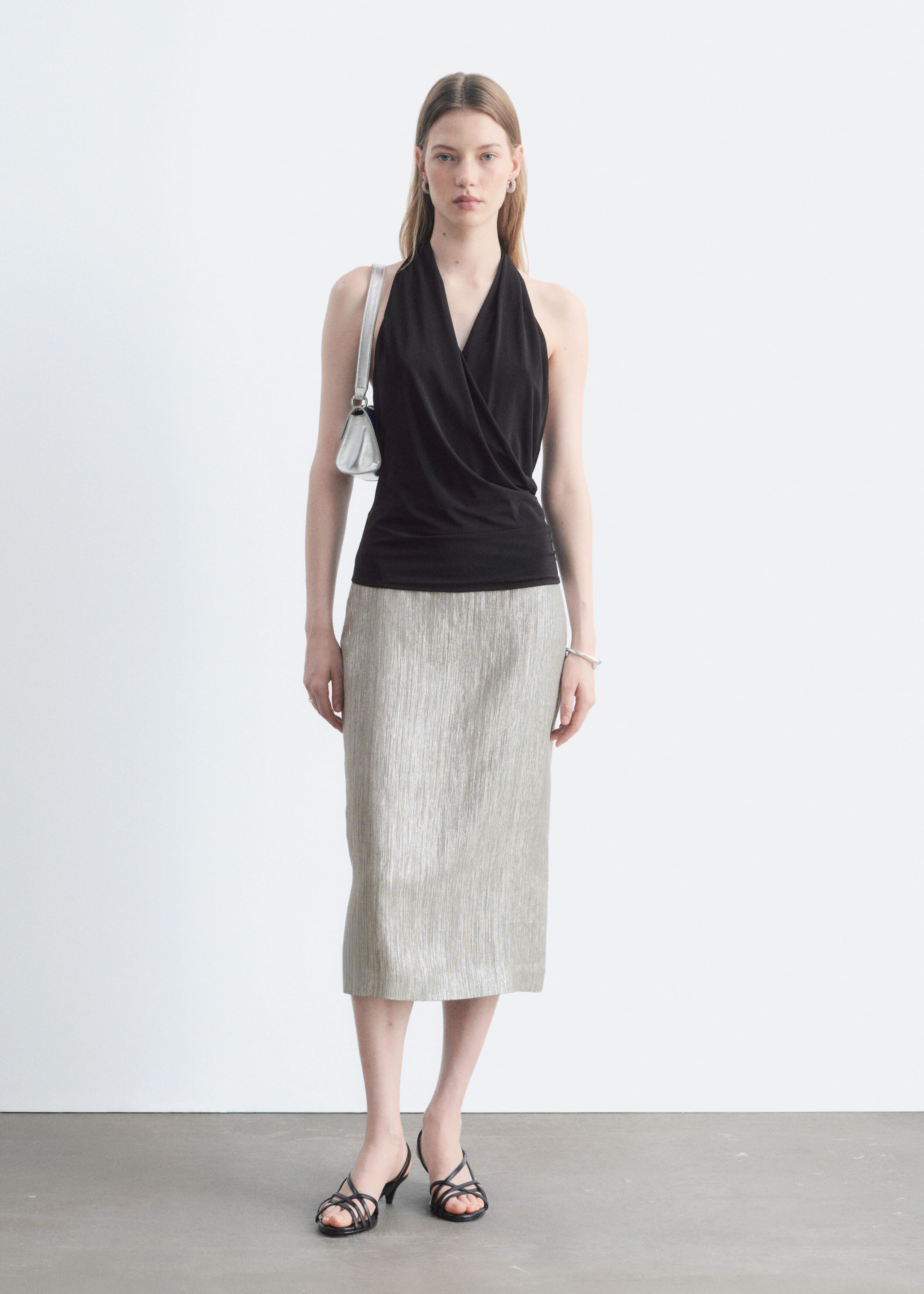 Dobby Column Skirt - Silver - Still Life