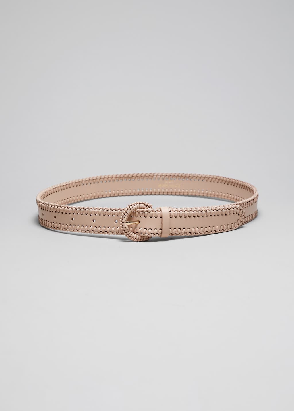 Braided Leather Belt - Beige - Still Life