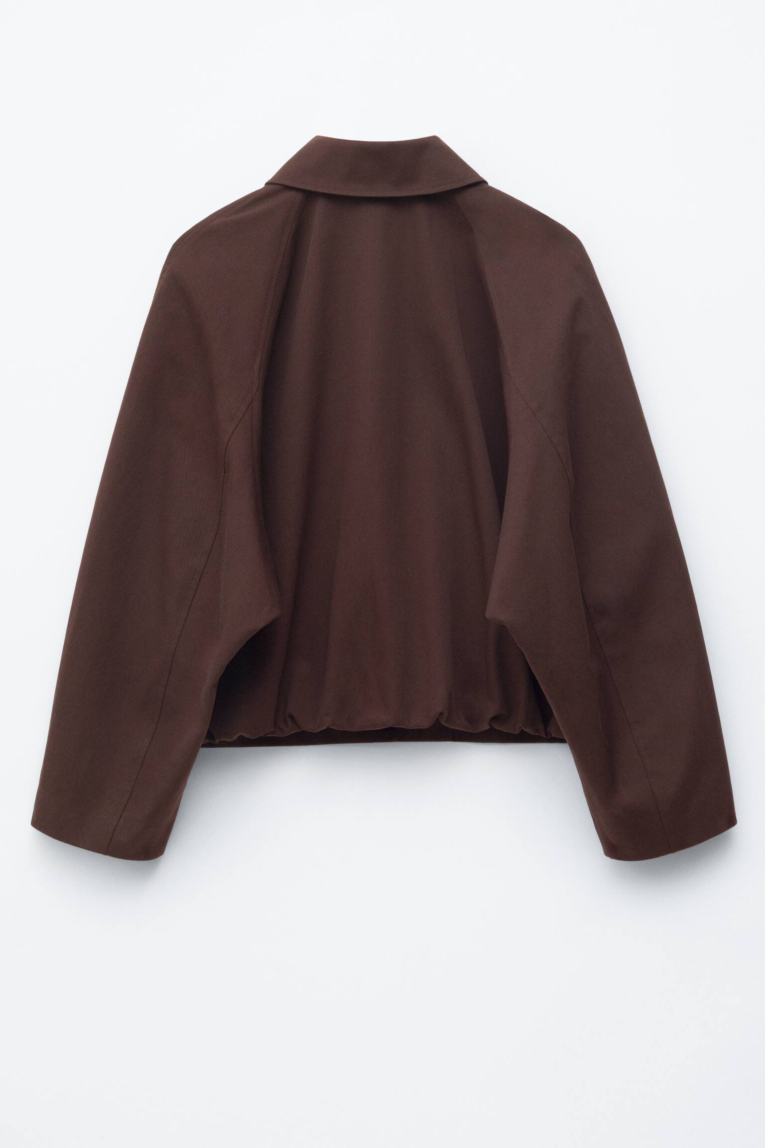 Krátká bavlněná bunda - Tmavě hnědá/Béžová - 9