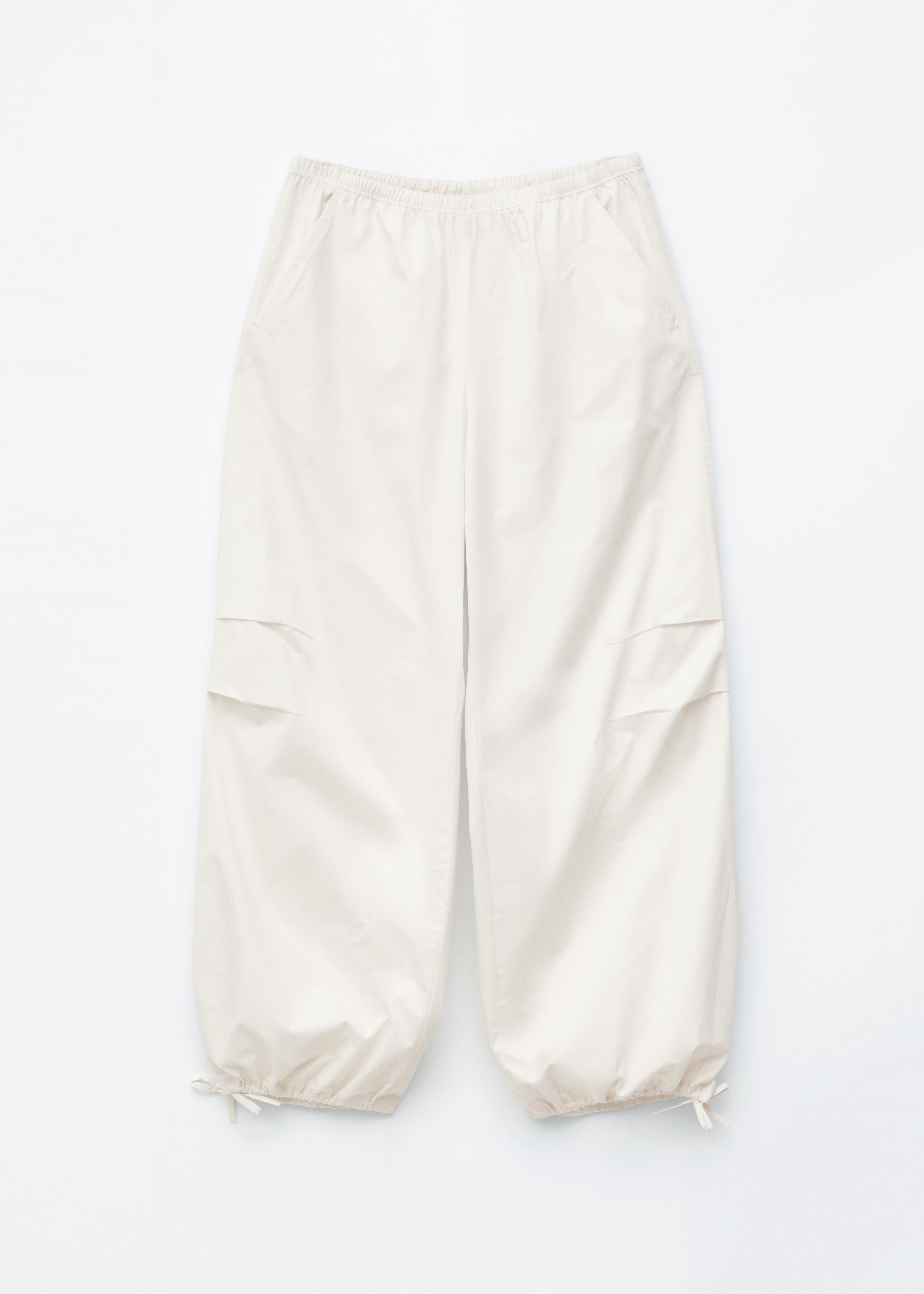 Faldskærmsbukser - Hvid