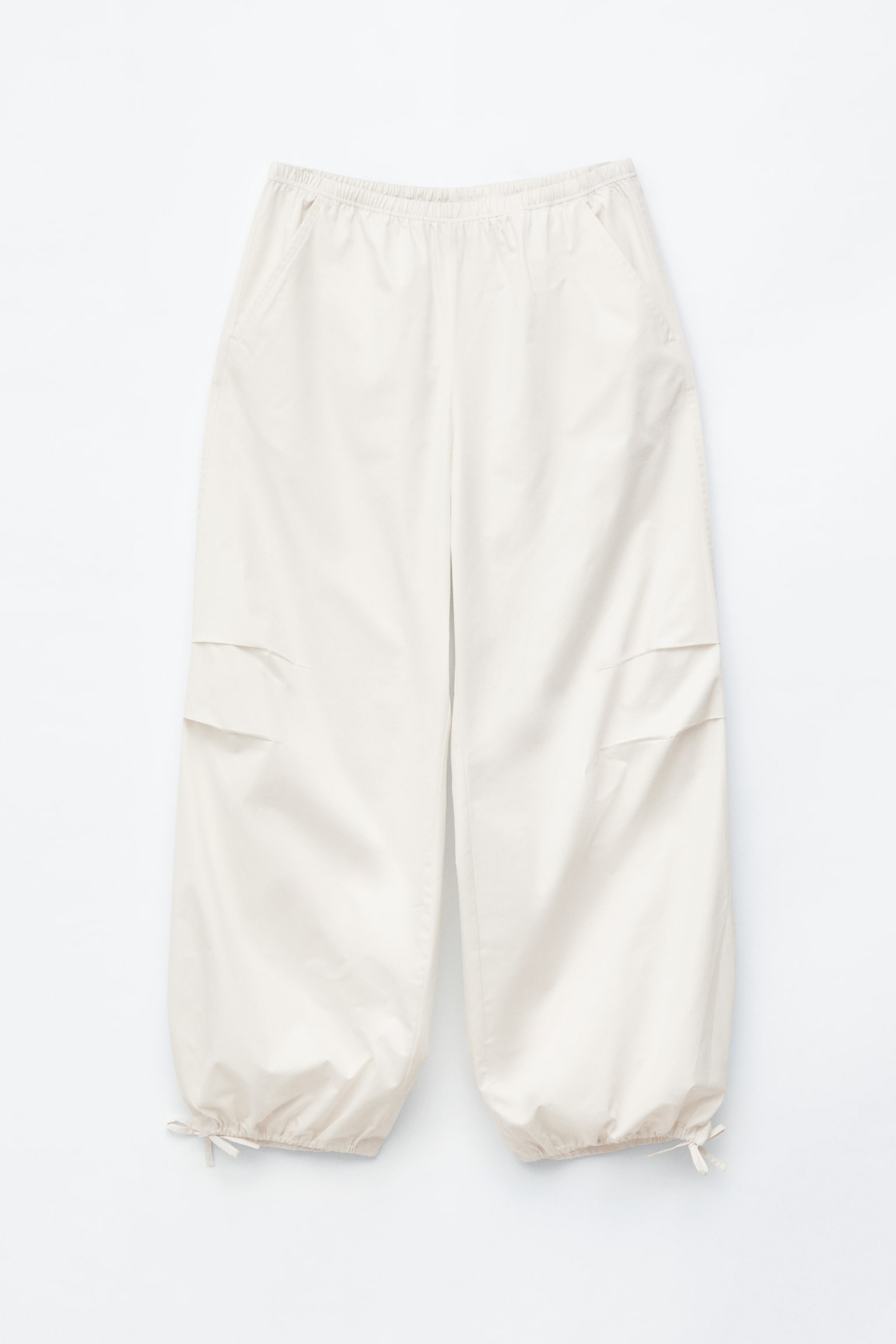 Pantaloni Parachute - Alb