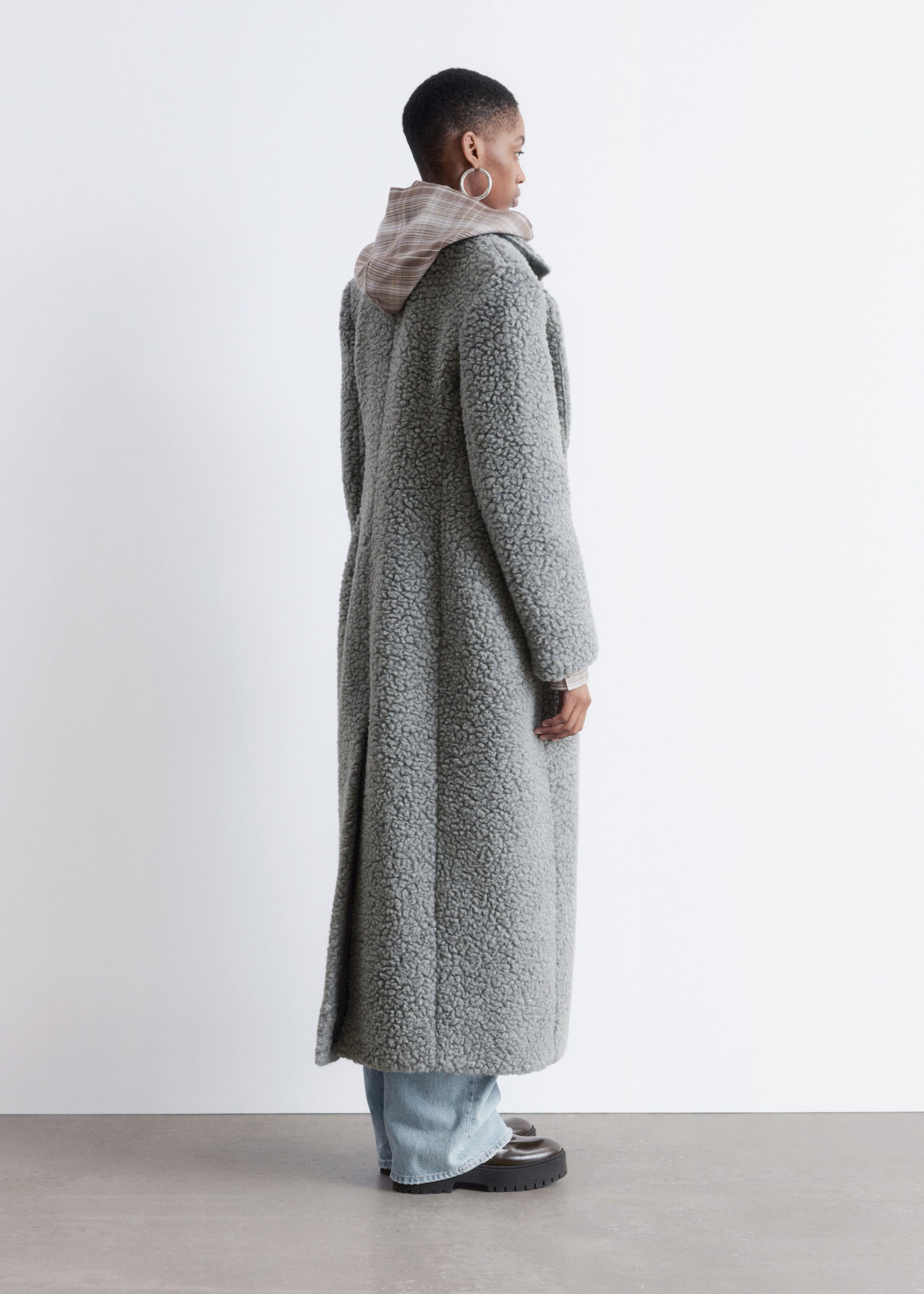 Image of Wool Shearling Maxi Coat
