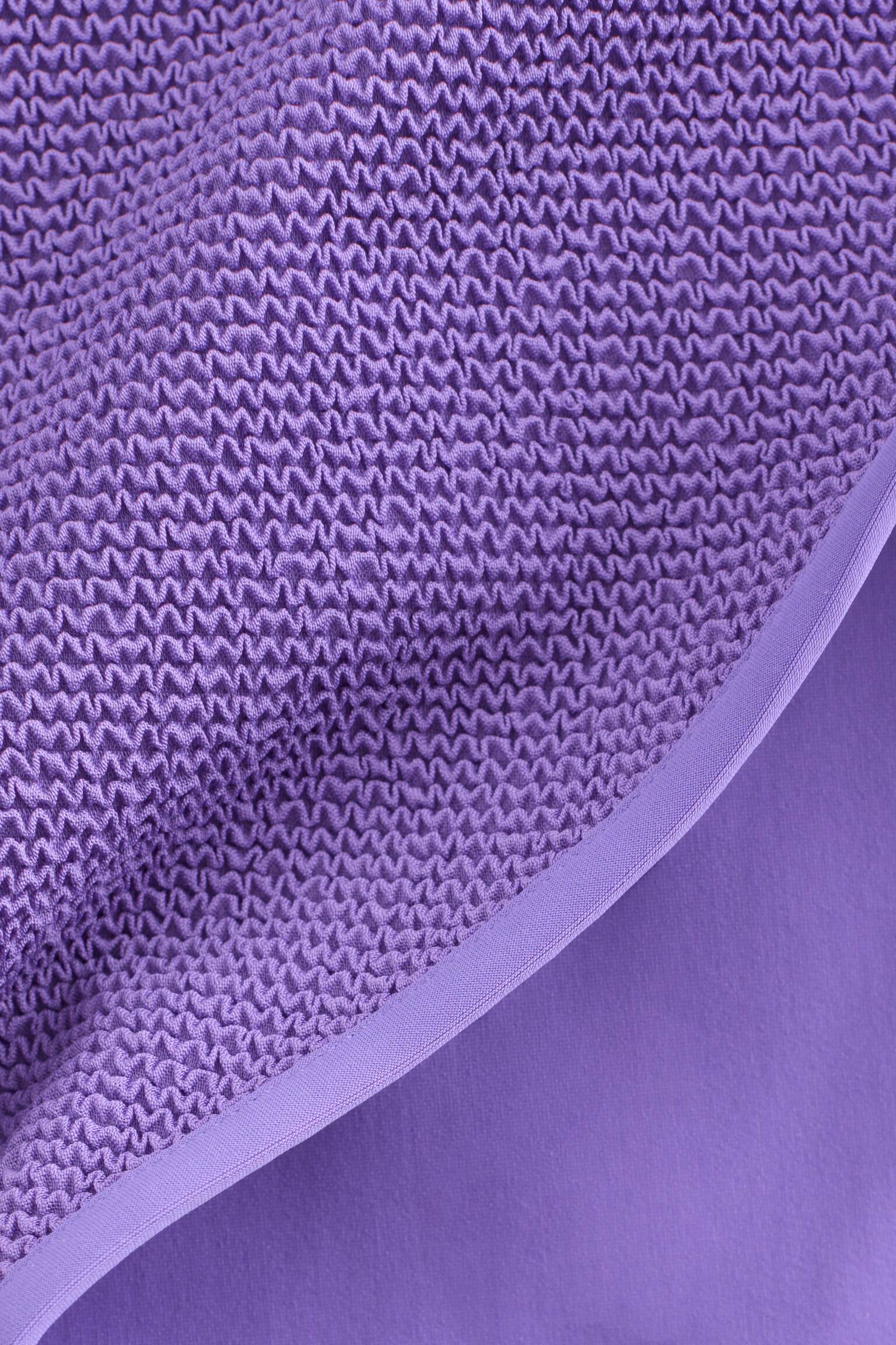 Costume da bagno monospalla in tessuto lavorato-Viola - 8