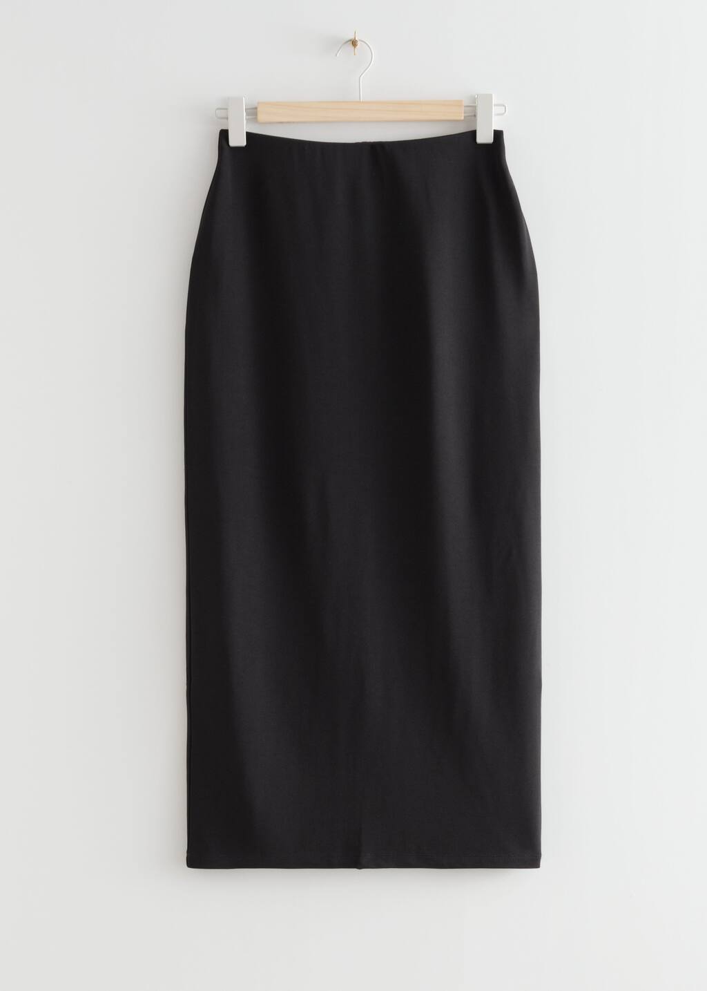 Fitted Pencil Midi Skirt - Black - Bodegón