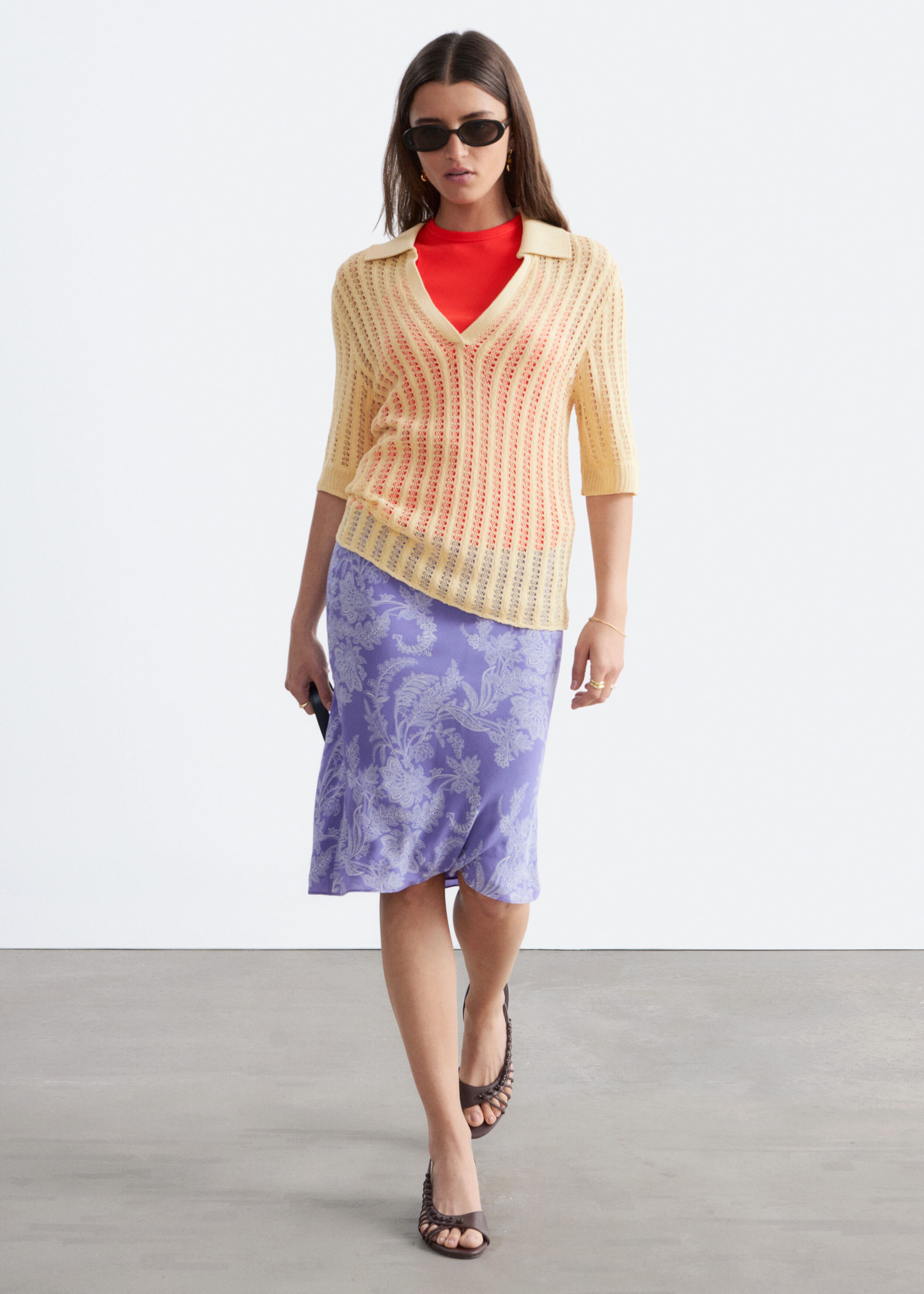 Image of Knee-Length Slip Skirt
