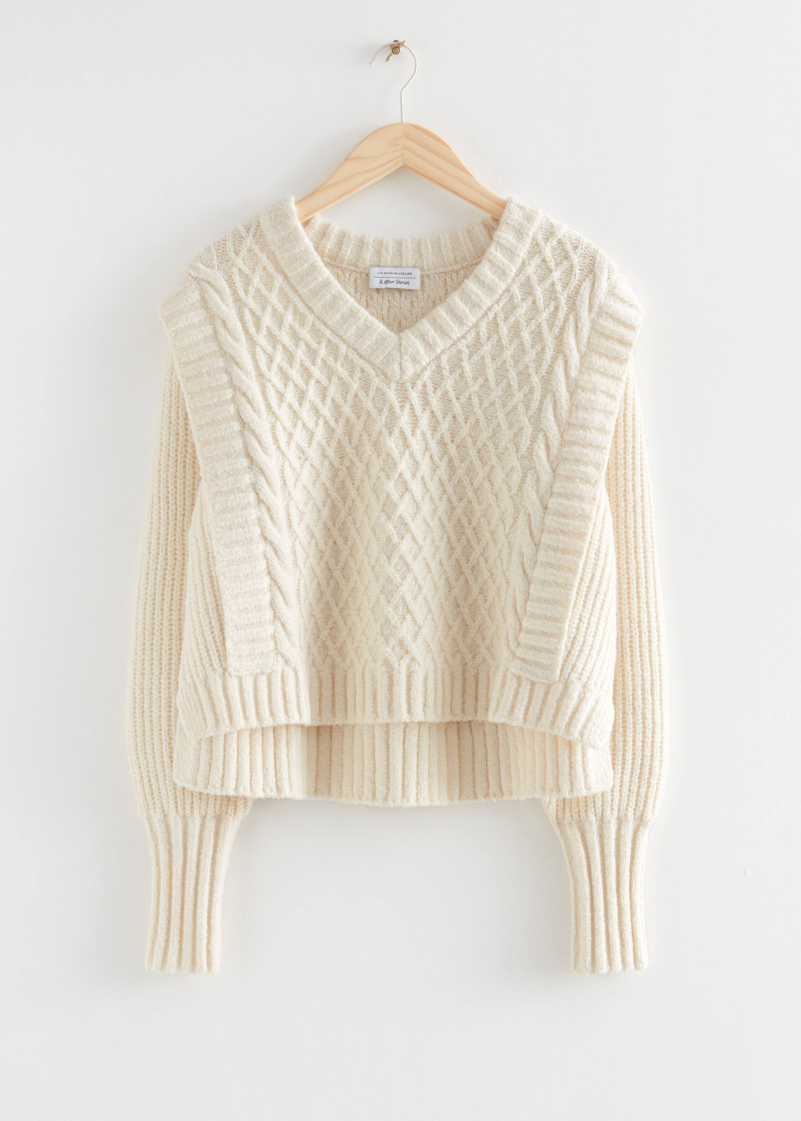 LayeredCableKnitJumper - Cream - Bodegón