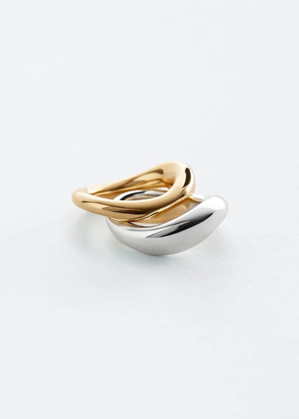 Image of Contrasting Irregular Ring Set