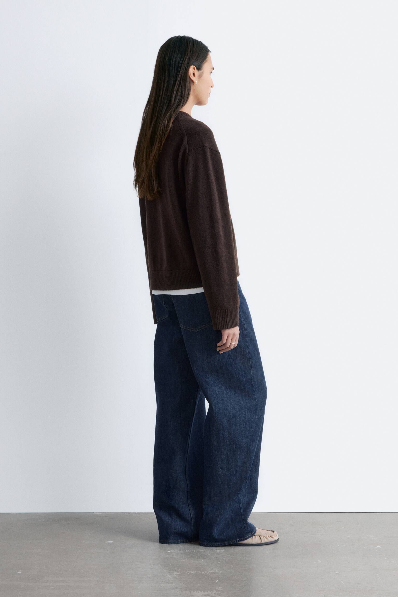 Camisola de malha quadrada - Castanho escuro/Cinzento escuro - 6