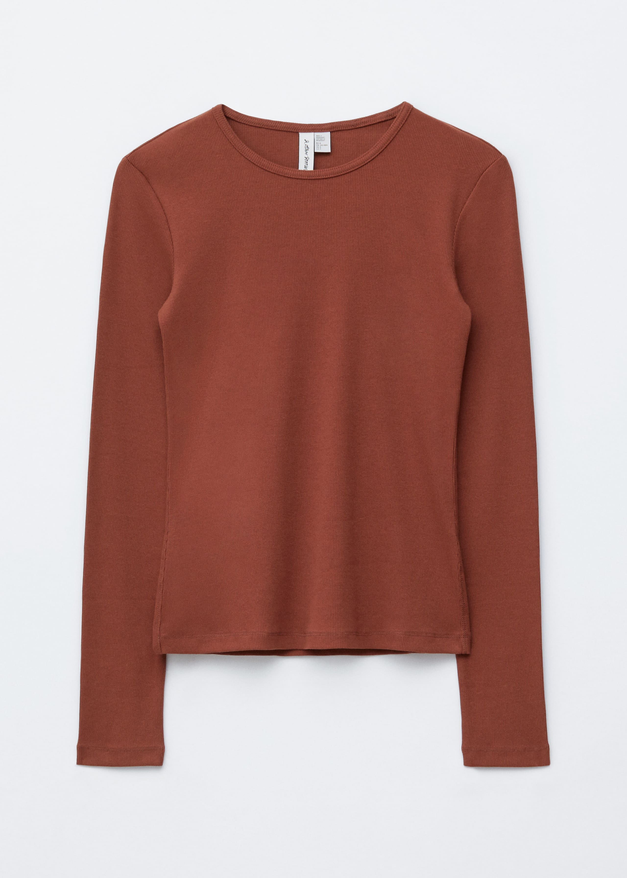 Image of Ribbed Long-Sleeve Top