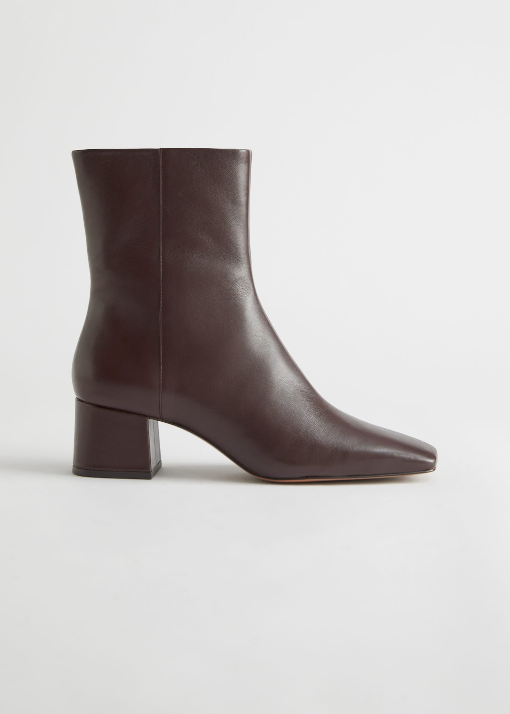 Block Heel Leather Boots