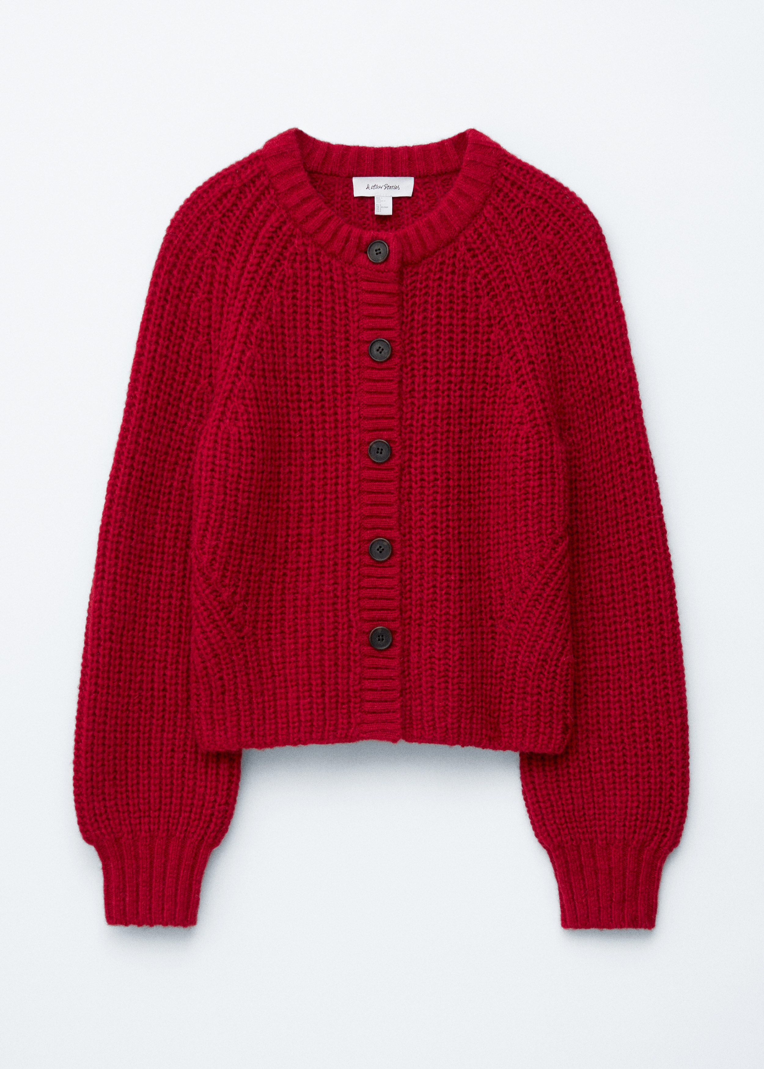 Balloon-Sleeve Cardigan - Red - Cardigans - & Other Stories US