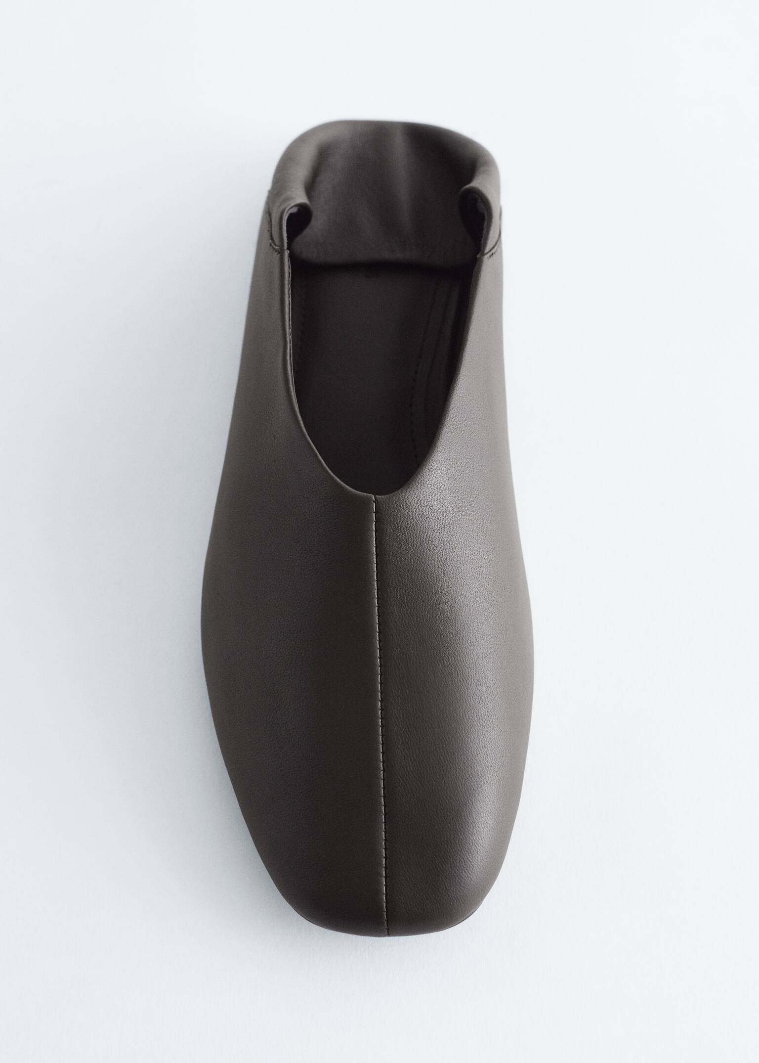 Kožené baleríny - Tmavohnedá/Čierna - 7