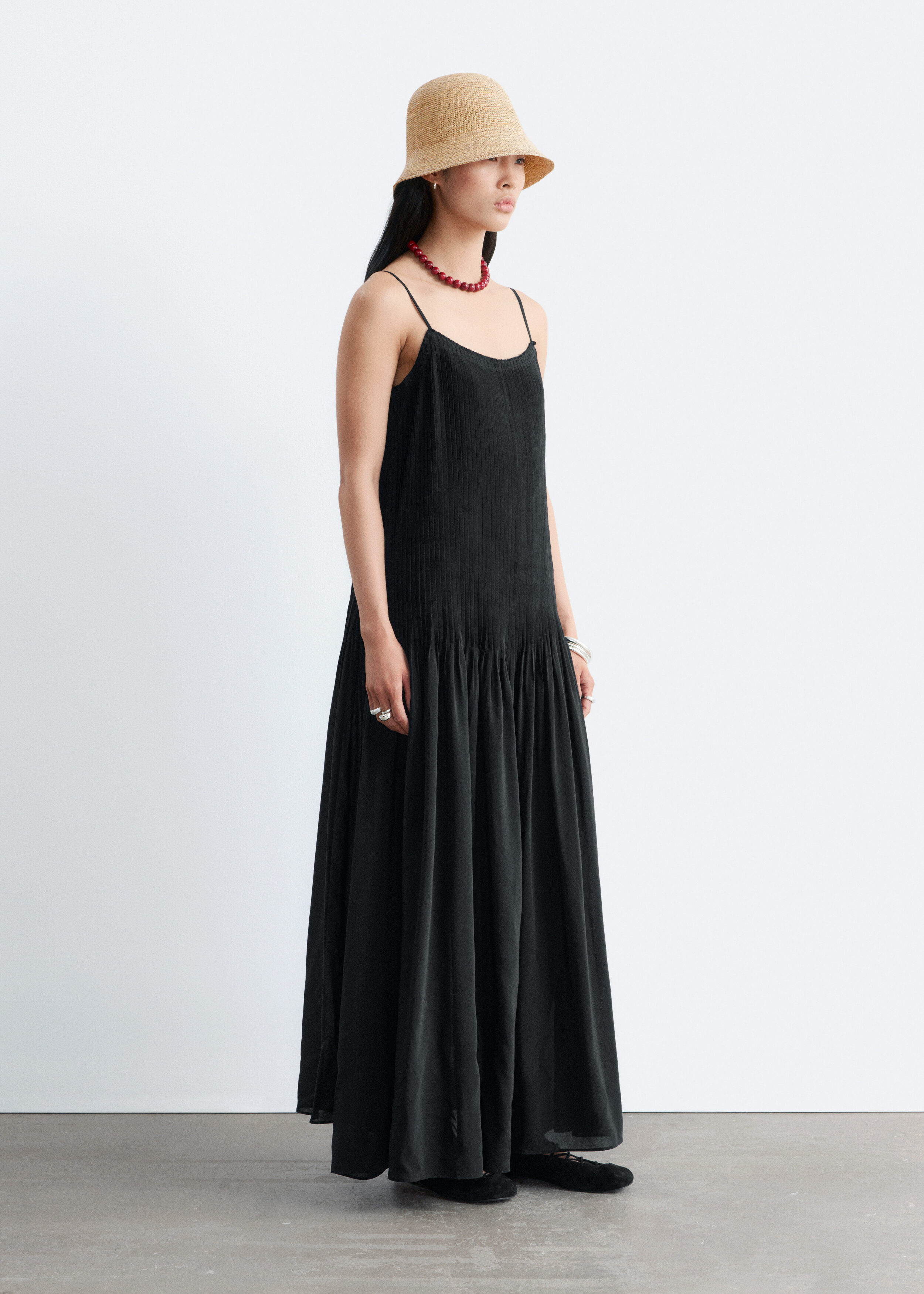 Pleated Bodice Maxi Dress - Black - & Other Stories US