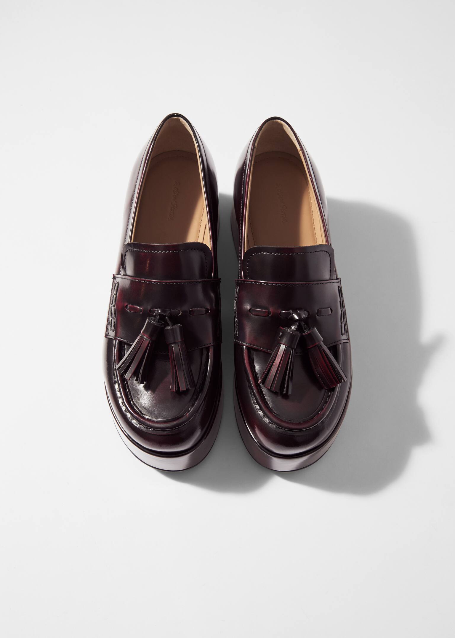 Plateau-Loafer aus Leder - Weinrot - 6
