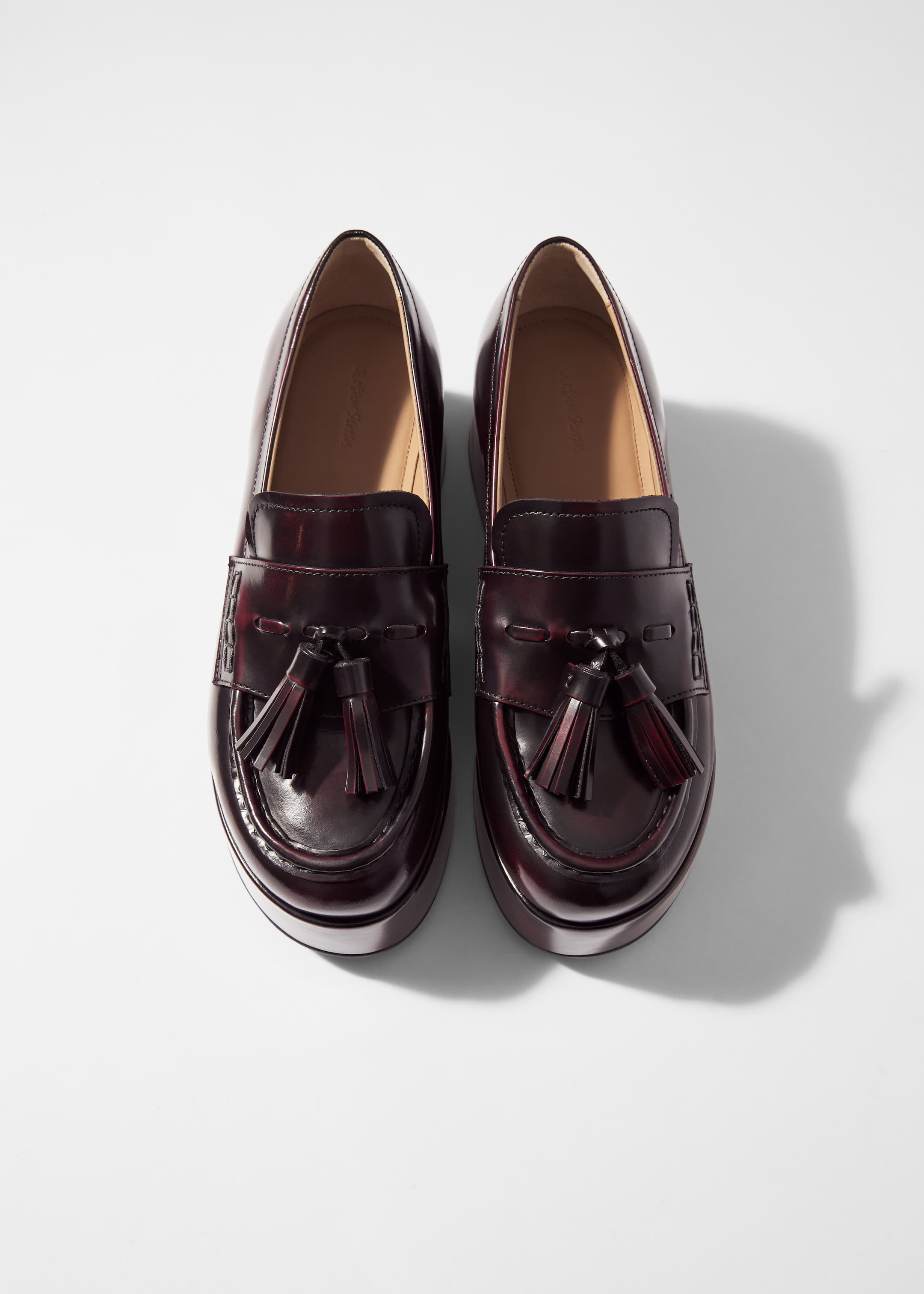 Ver imagen más grande: Mocasines de piel con plataforma plana - Burdeos - MUJER | H&M ES 5
