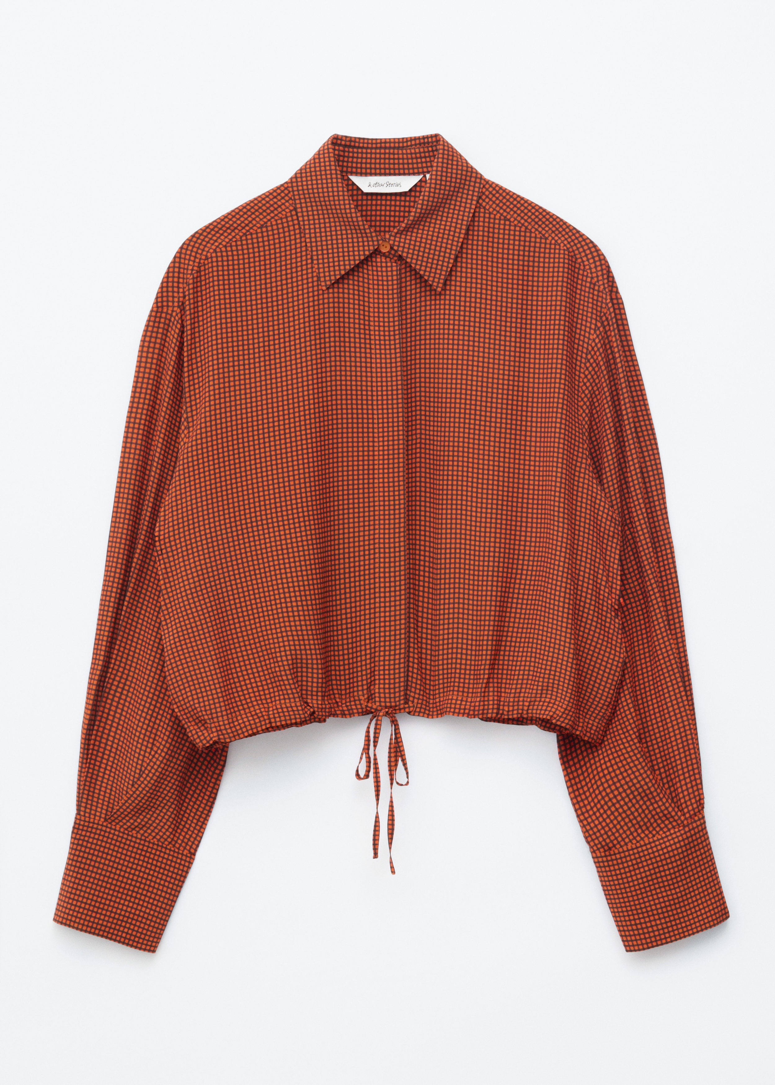 Checked Drawstring Shirt