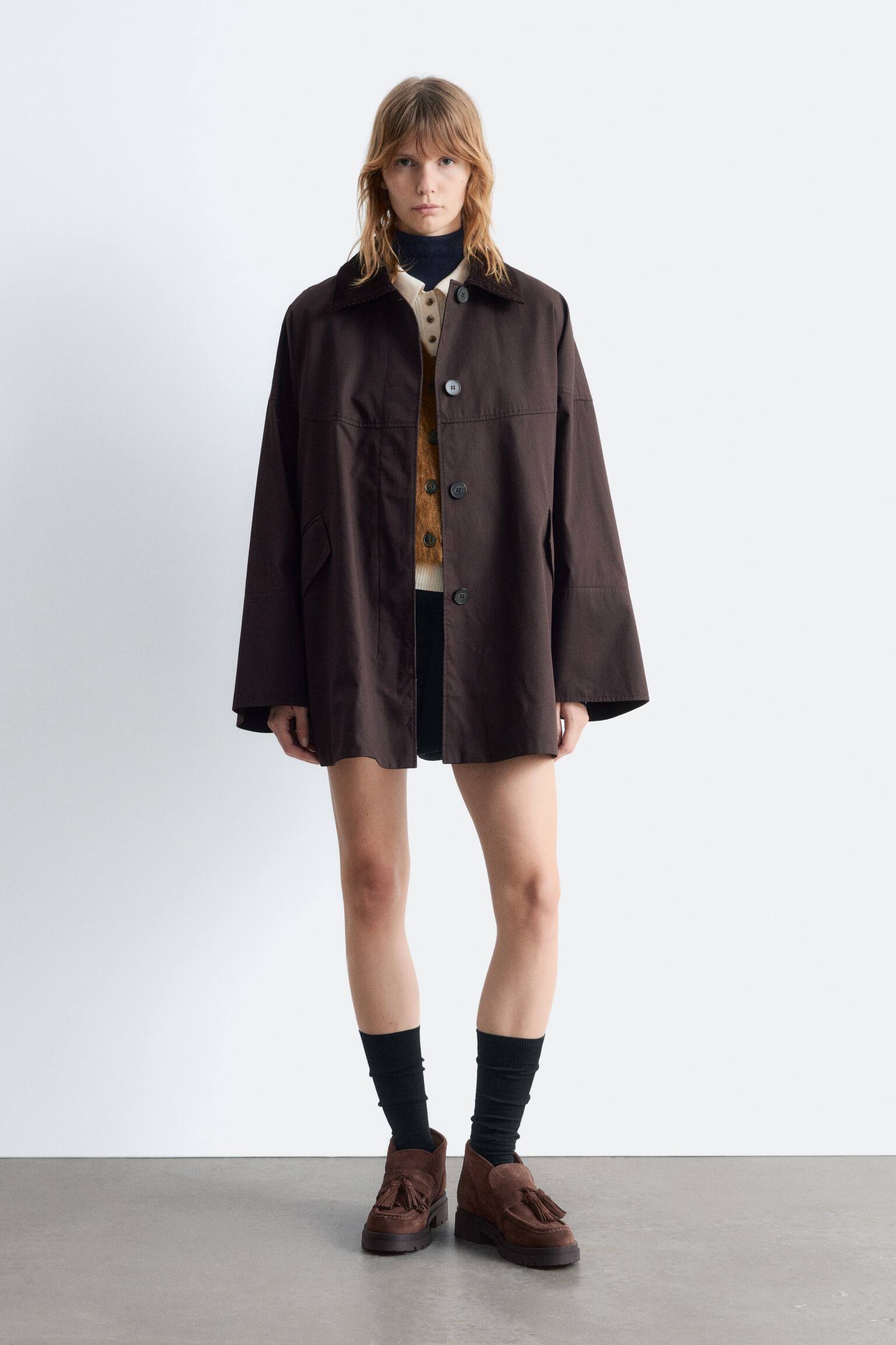 Ankellange loafers med kvaster - Brun - 5