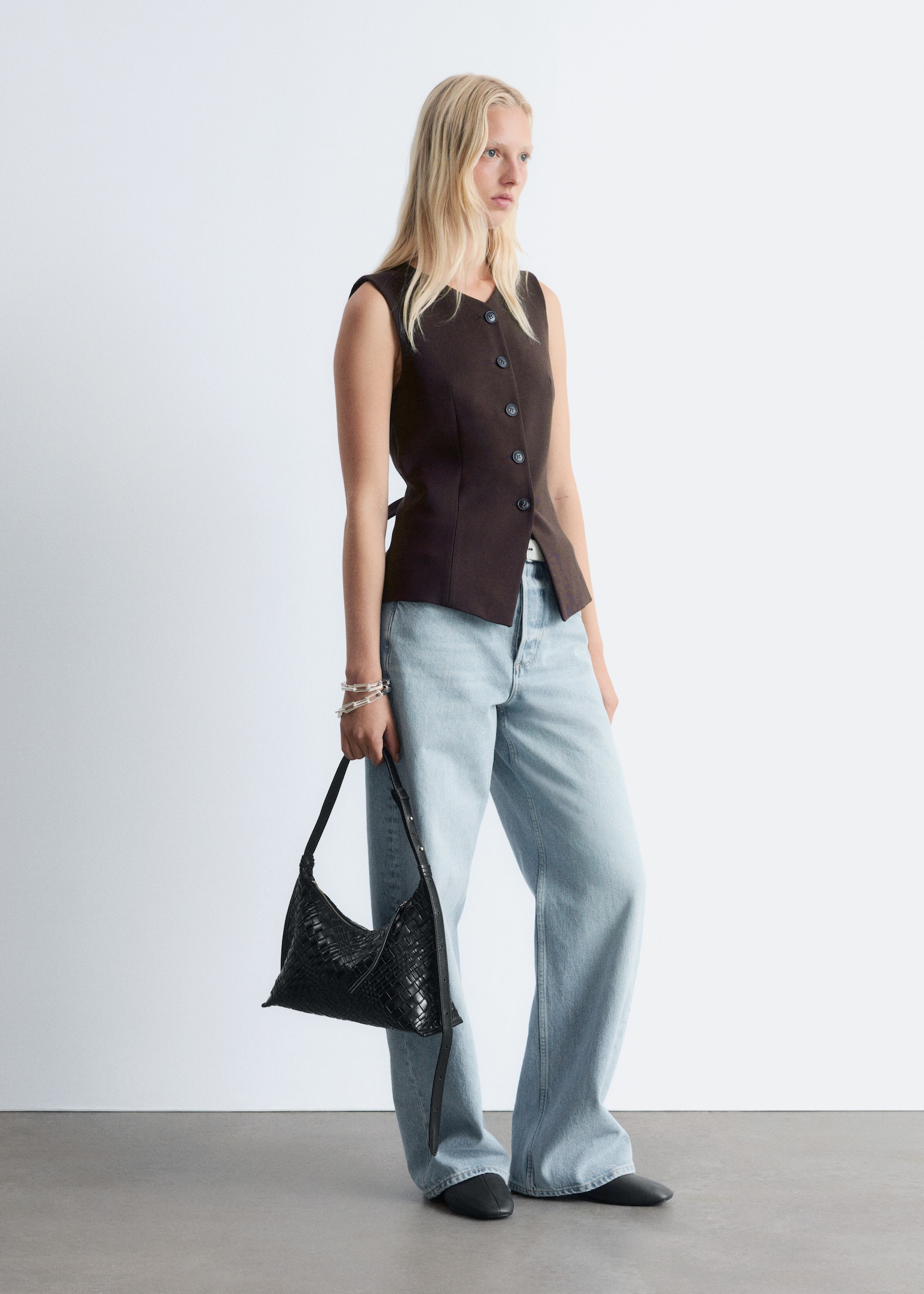 Tailored Waistcoat - Dark Brown/Cream - 6