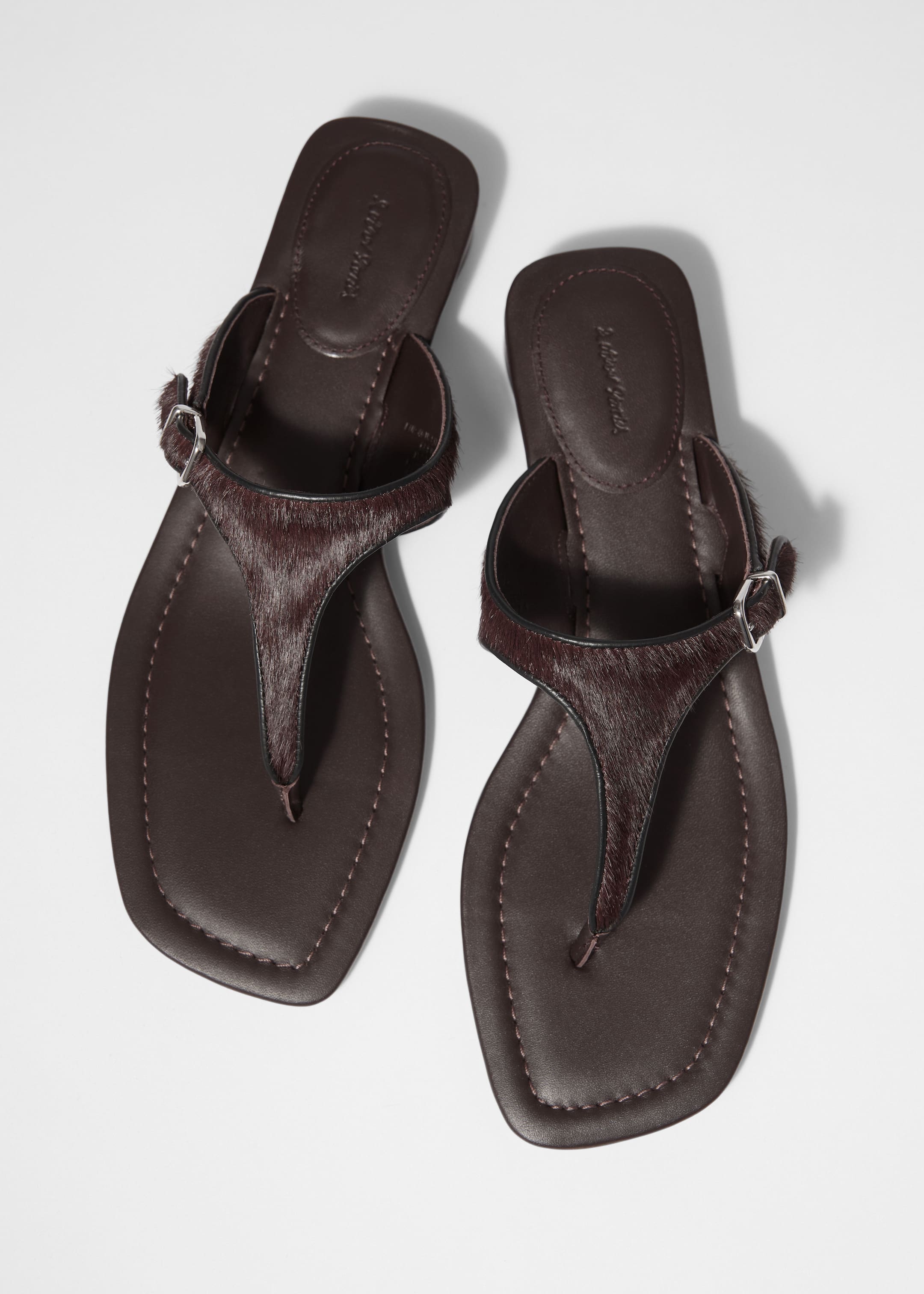 Ver imagem maior: Chinelos em pele adornados com fivela - Mogno - SENHORA | H&M PT 4