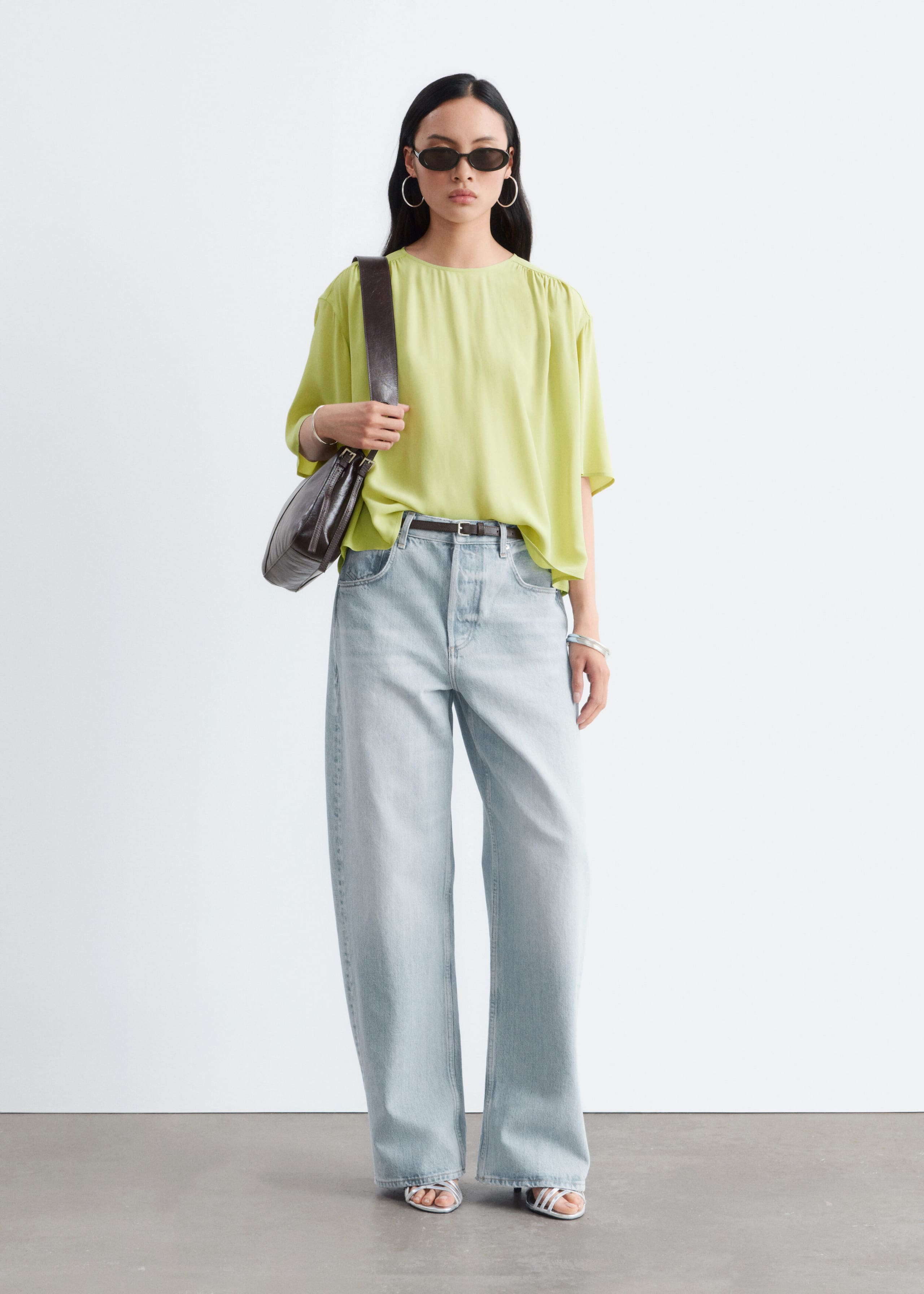 Image of Gathered Crepe Blouse