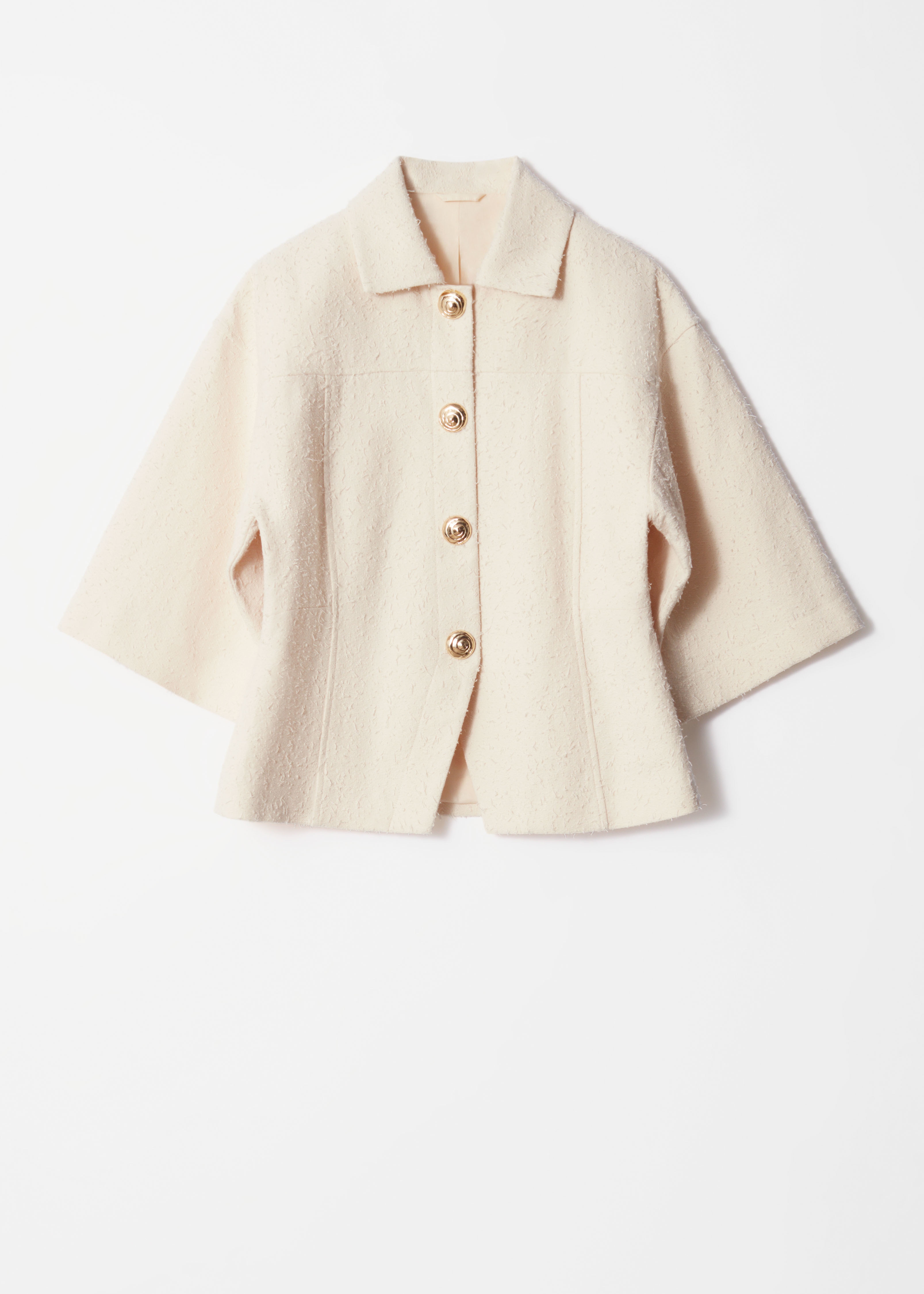 Štruktúrovaná bunda - Biela