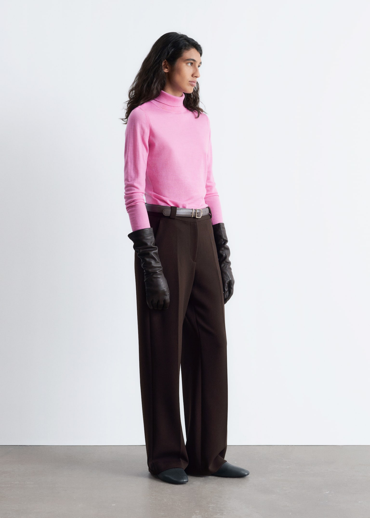 Wijde broek met persplooien - Donkerbruin/Donkerrood/Kaki/Marineblauw/Crème/Zwart - 8