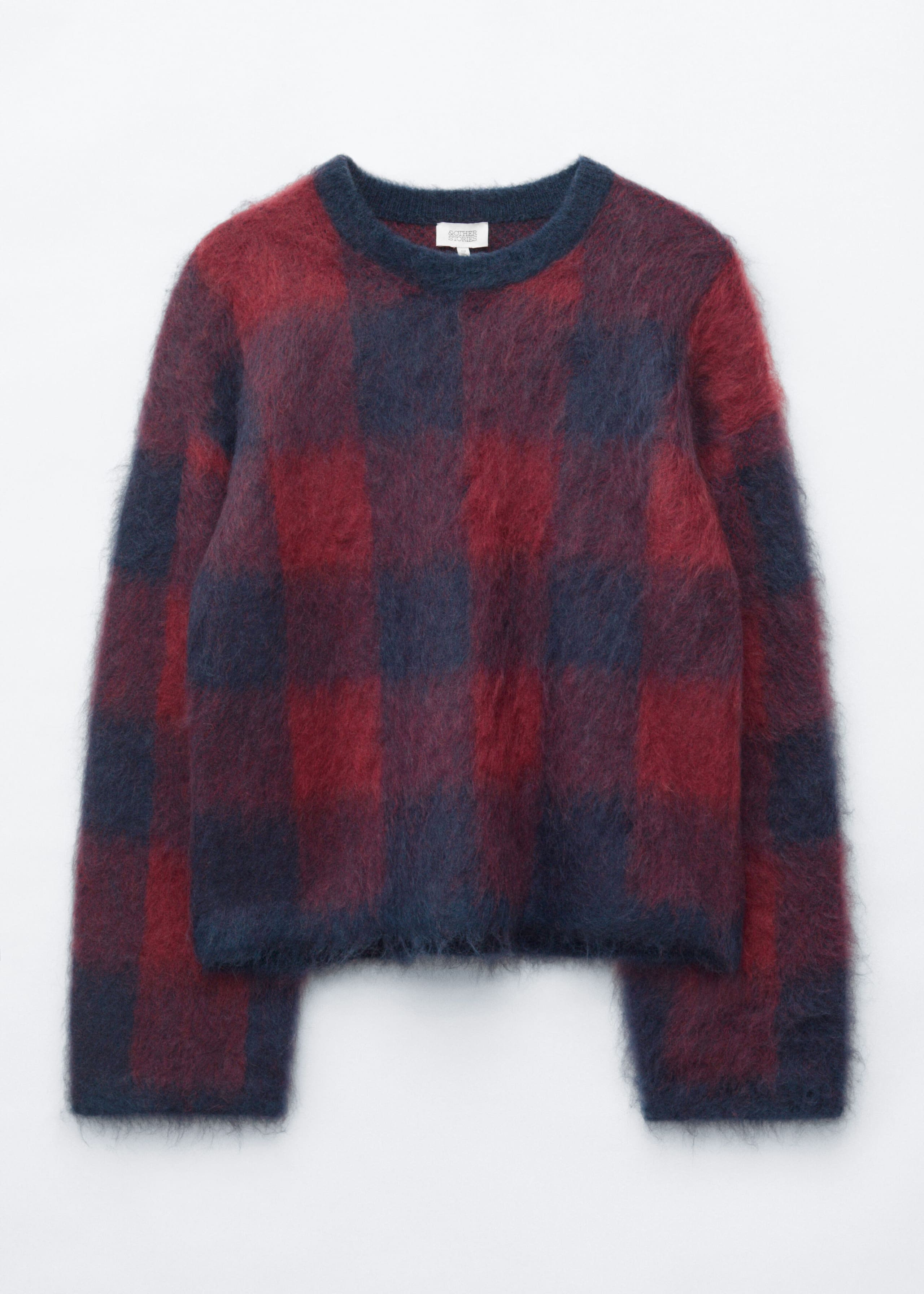 Pullover aus Mohairmischung - Rot/Blau - Stillleben