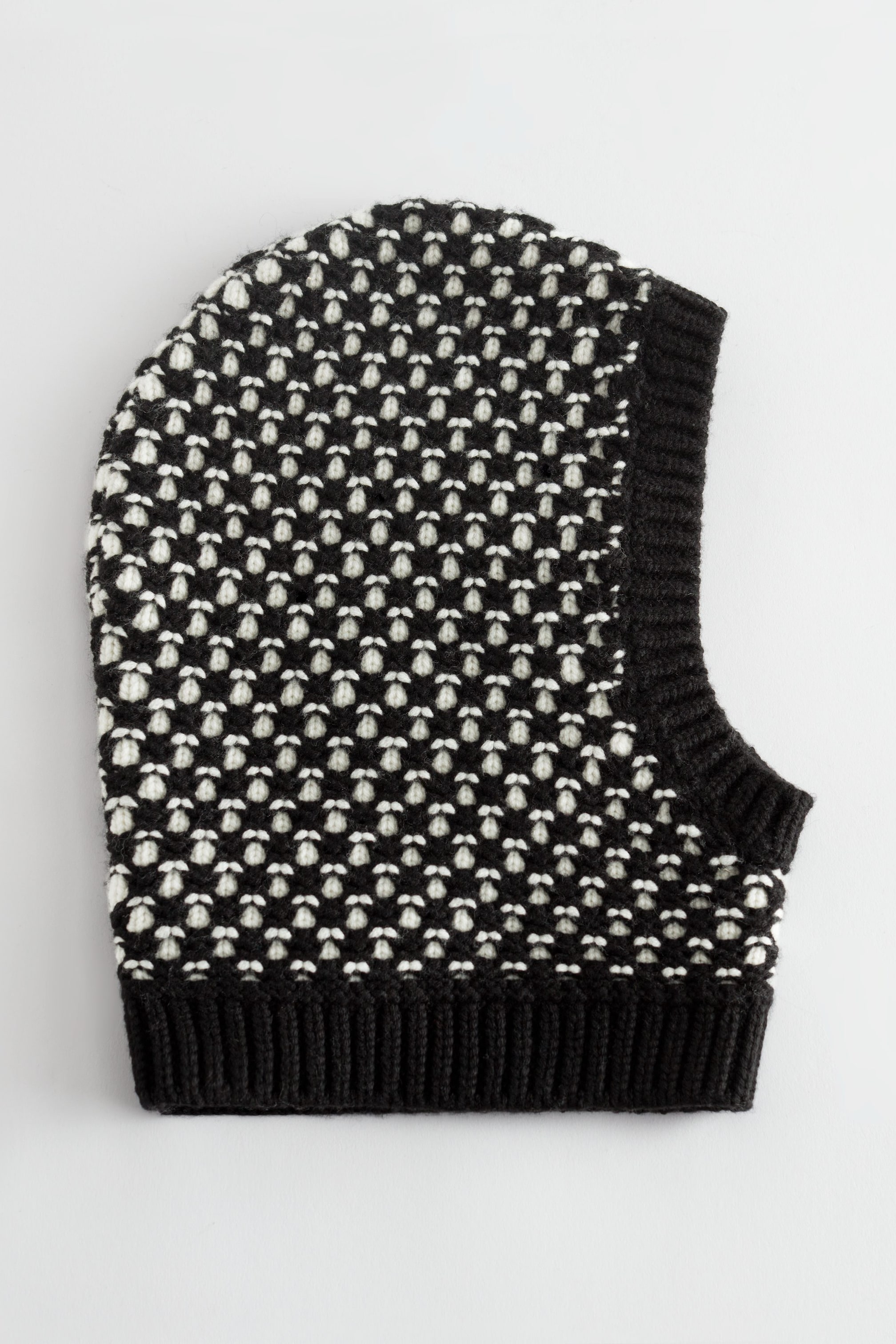 View larger image: Wool Knit Balaclava Hood - Black/White - Ladies | H&M GB 1