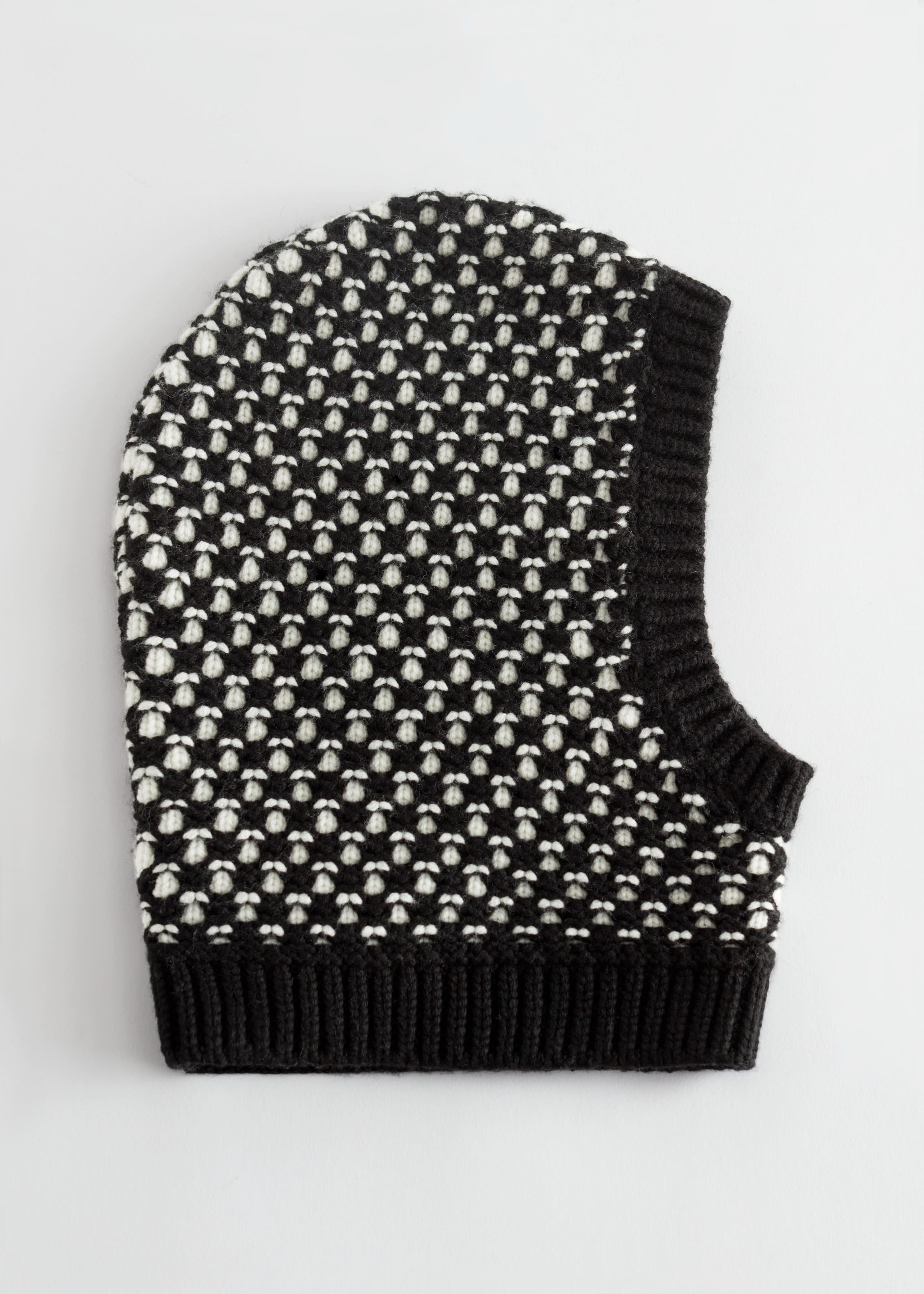 Cagoule en laine tricotée - Noir/blanc - Still Life
