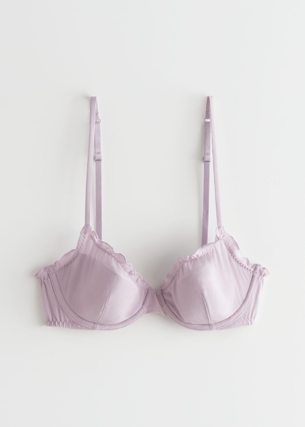 Padded Mulberry Silk Bra - Lilac - Bodegón