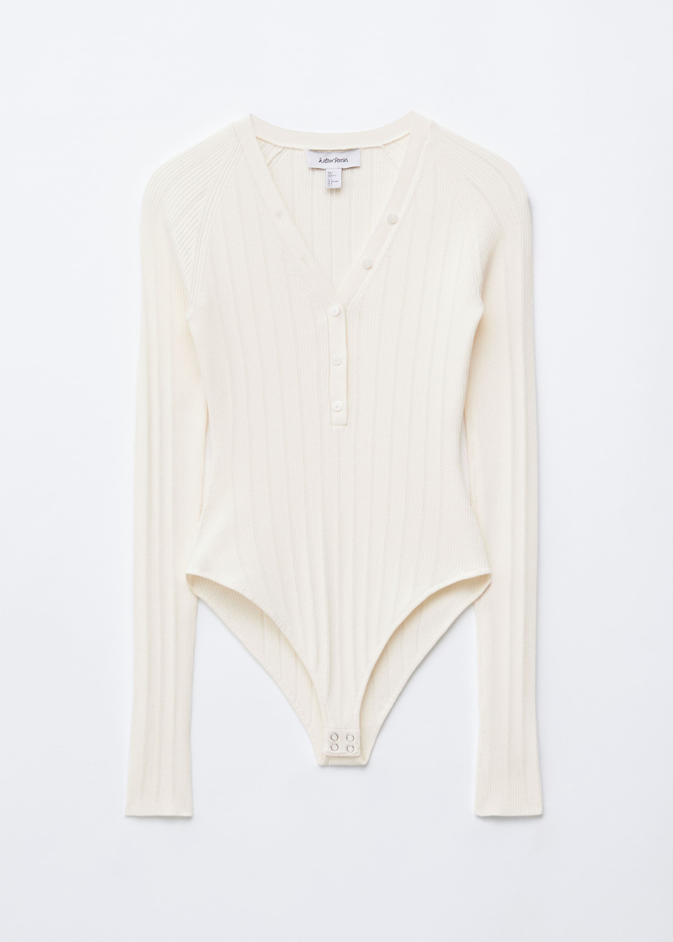 Vezi imaginea mai mare: Body cu mânecă lungă și tricotaj rib - Alb - FEMEI | H&M RO 6