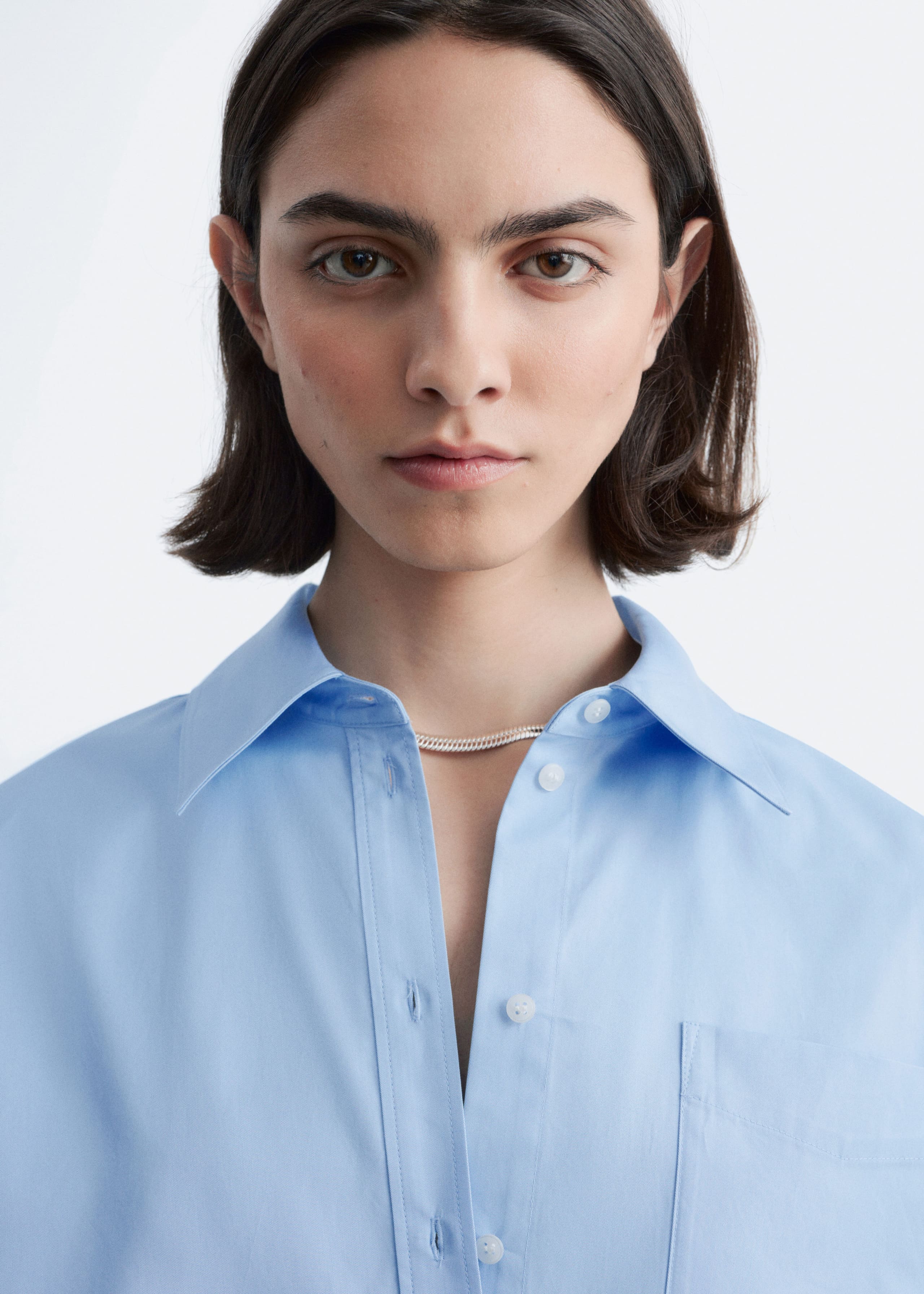 Cropped Drawstring Shirt - Black - Lookbook