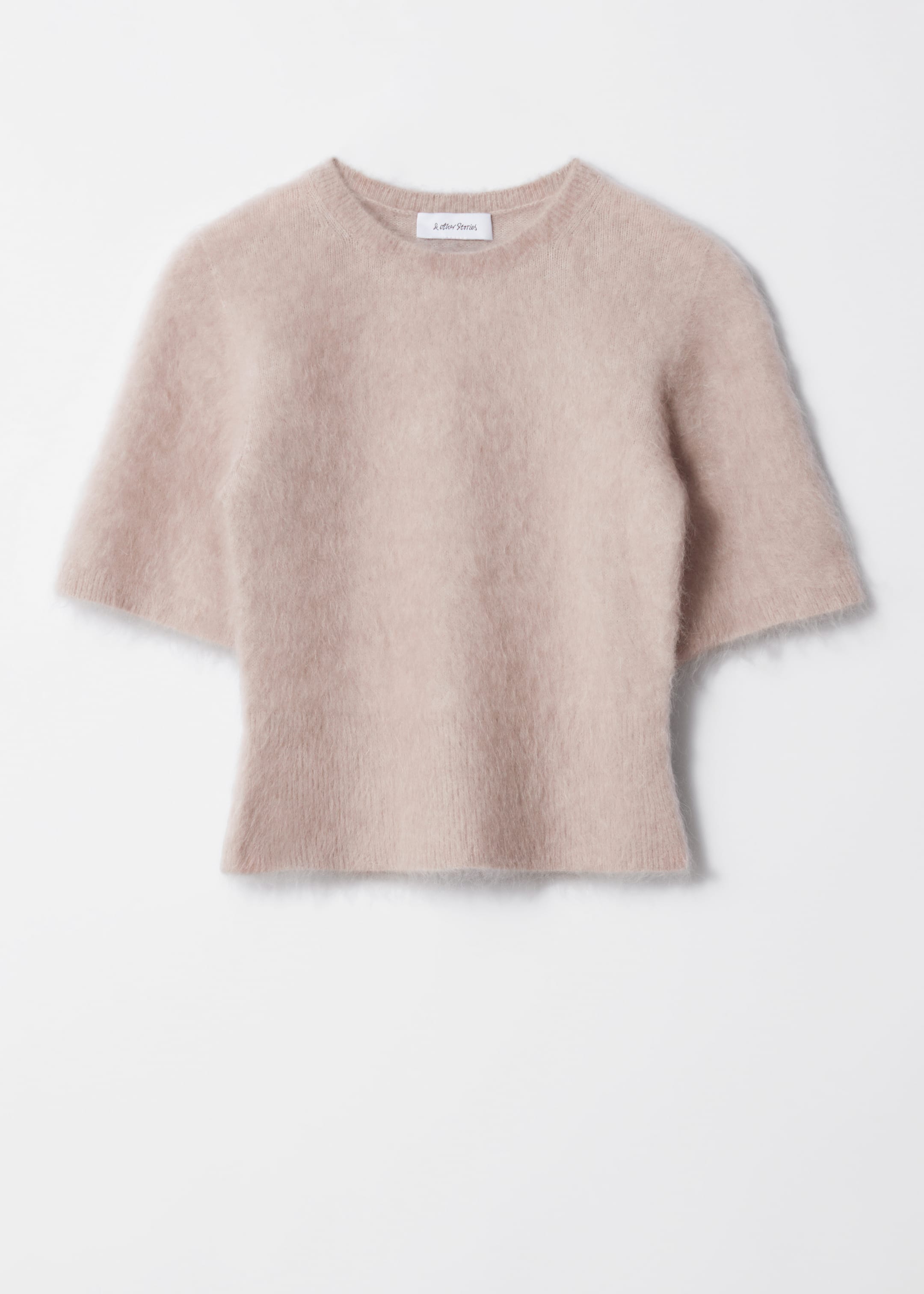 Grösseres Bild ansehen: Strick-T-Shirt mit gebürsteter Textur - Graubraun - DAMEN | H&M CH 1