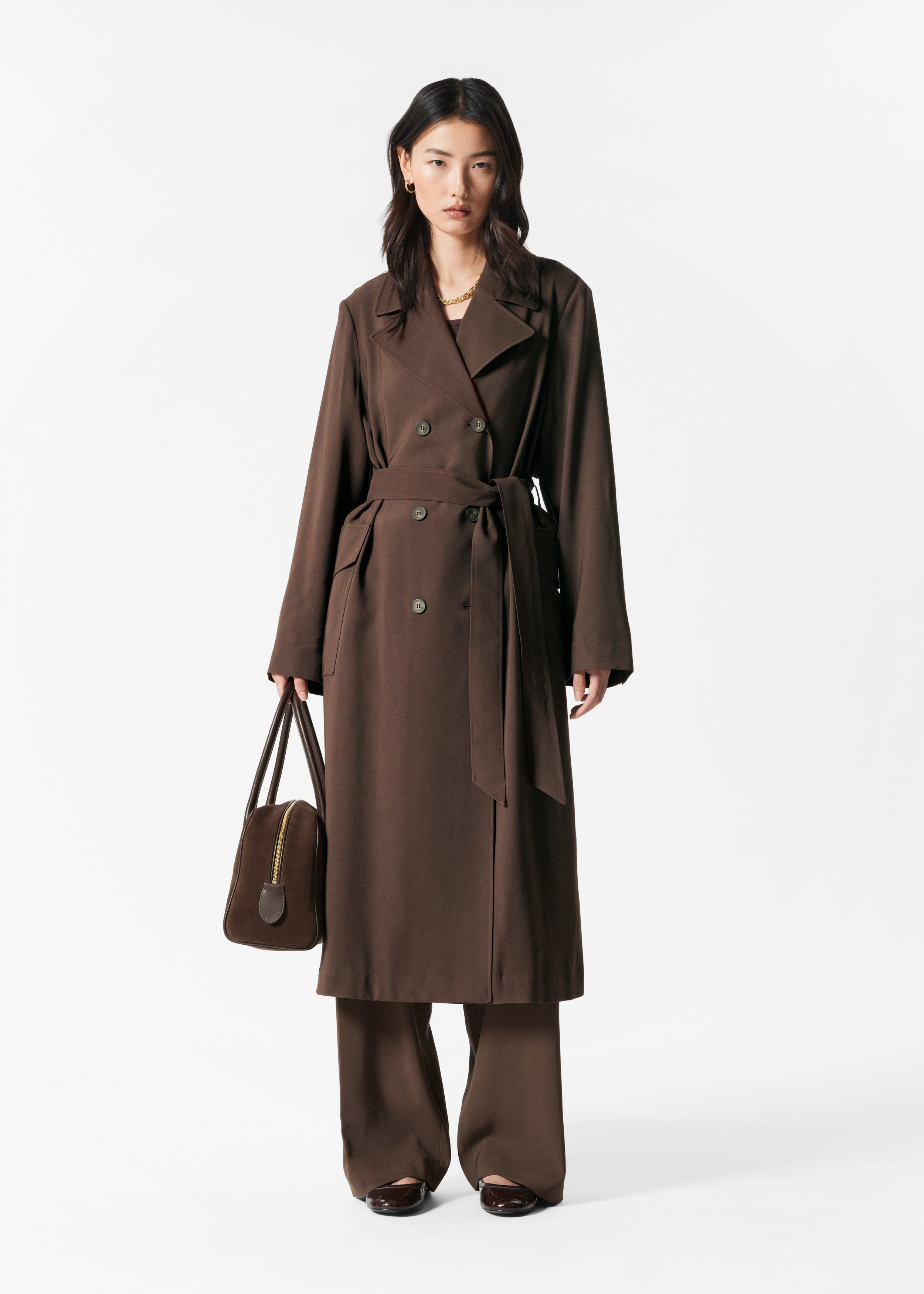 “& Other Stories” パッチポケットコート KhakiGreen Patch-Pocket Cotton Coat - Green - Jackets - & Other Stories