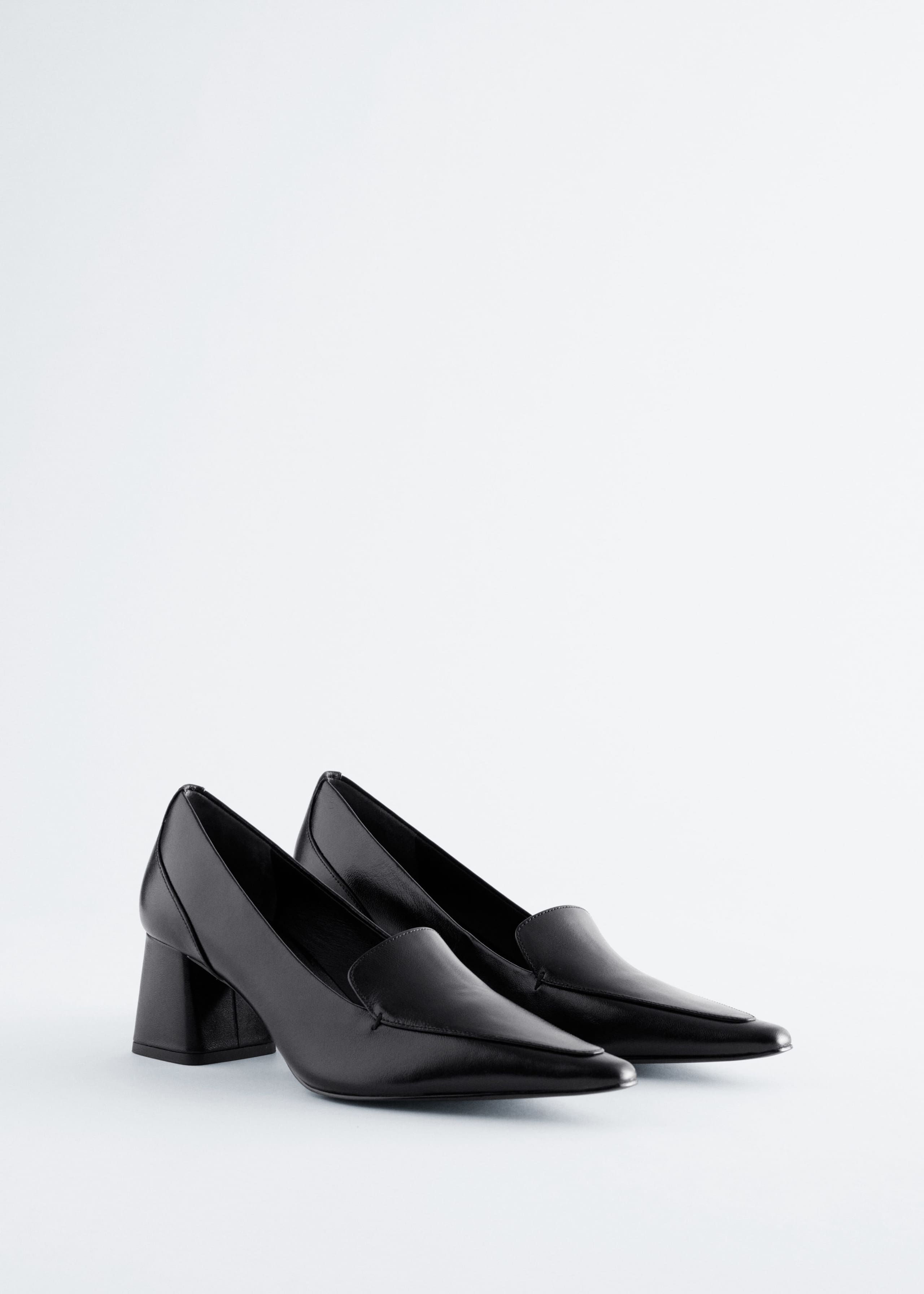 Image of Leather Loafer Pumps