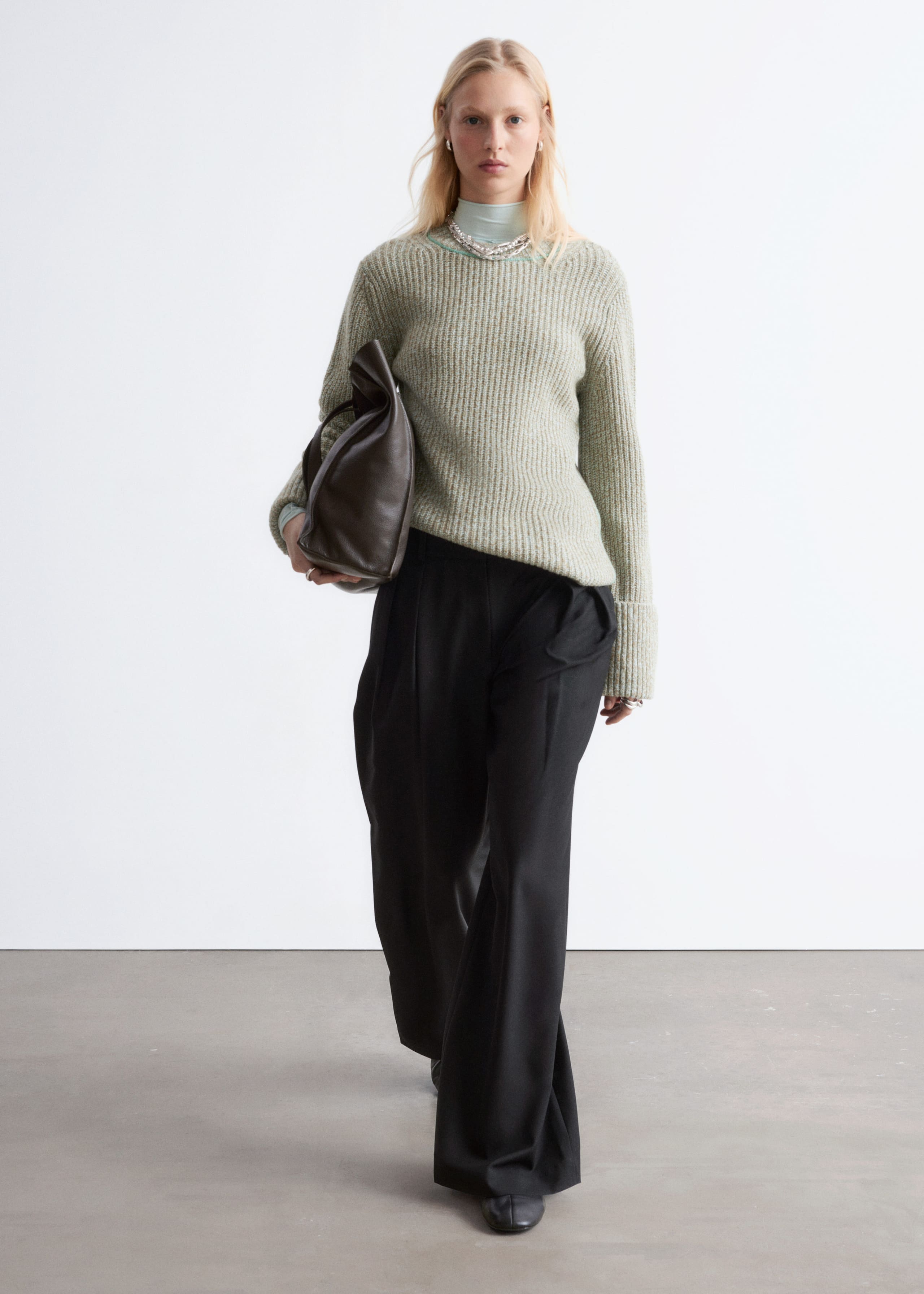 Image of Wool-Blend Tailored Trousers