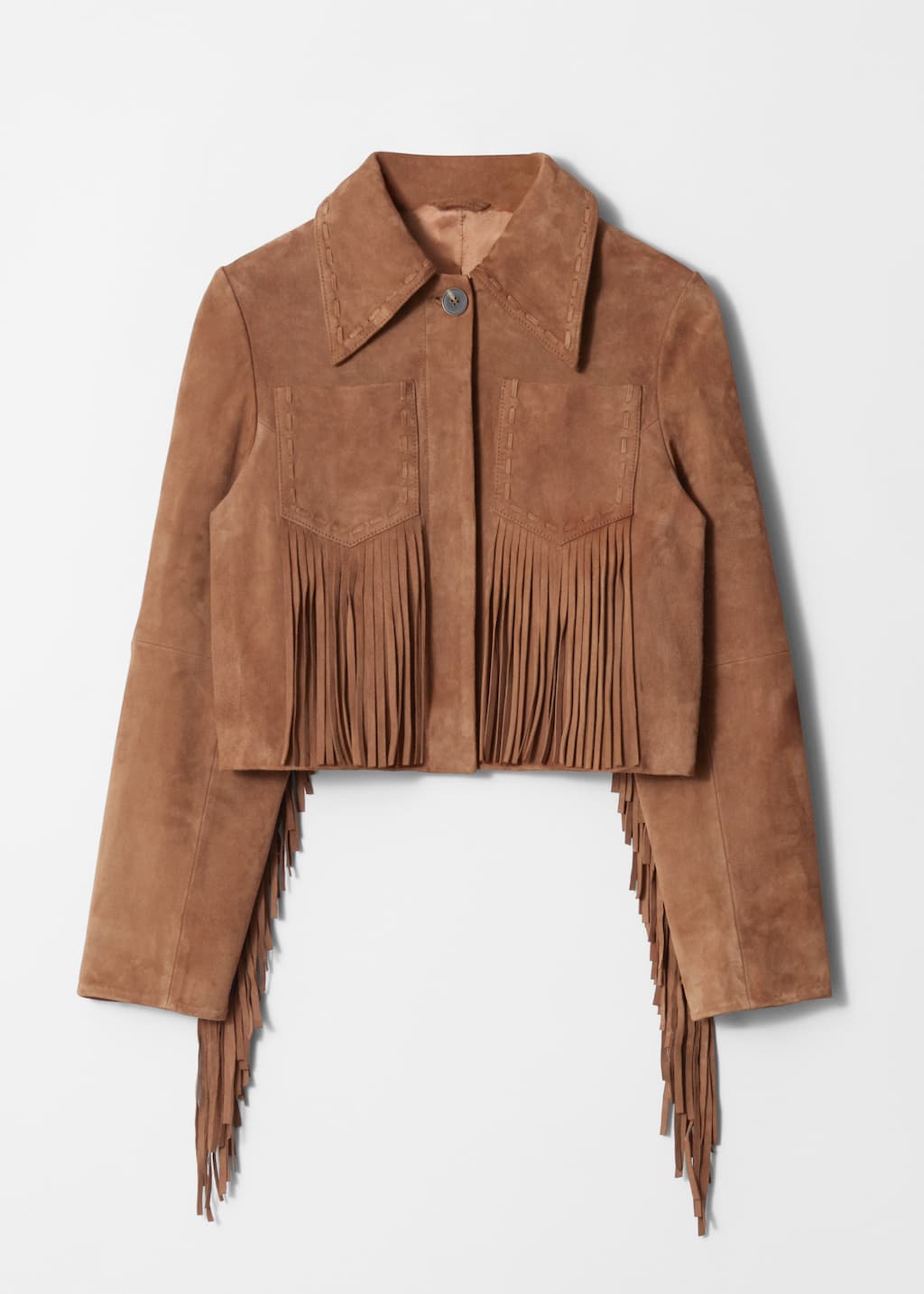 Image of Fringe Suede Jacket