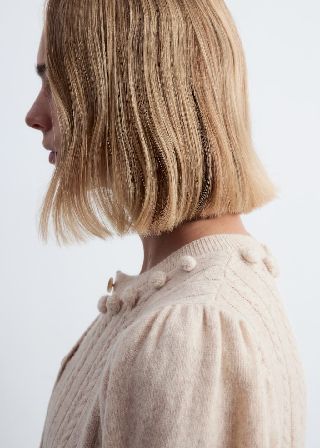 Image of Cable-Knit Wool Cardigan
