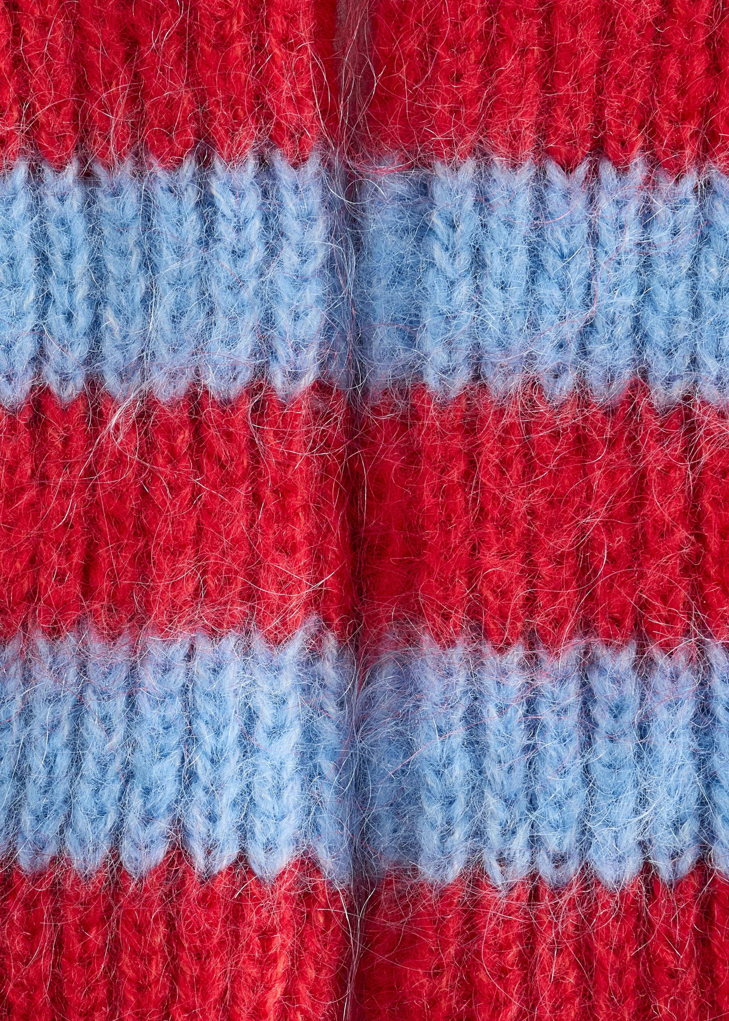 Wool-Mohair Mittens - Red/Blue - Still Life